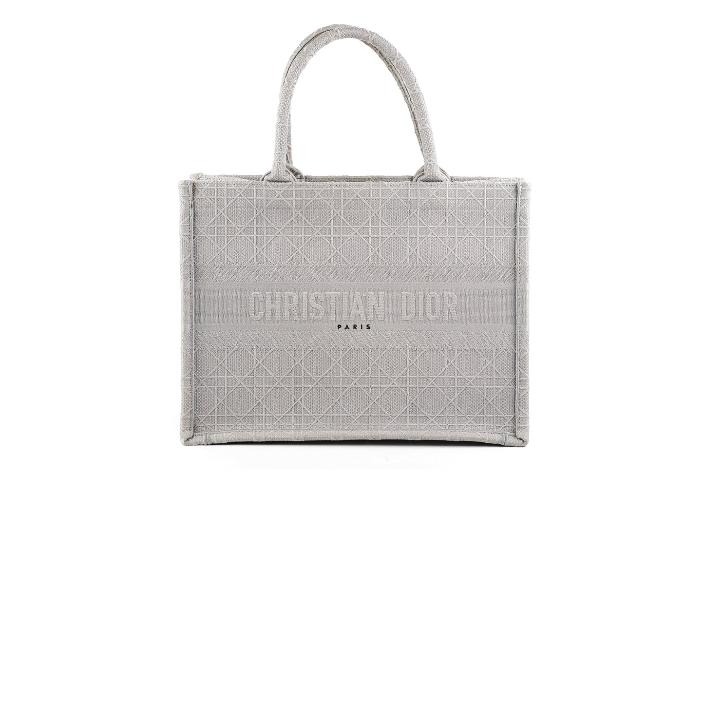 Dior Book Tote Cannage Grey Gray Medium Embroidered Tote Bag