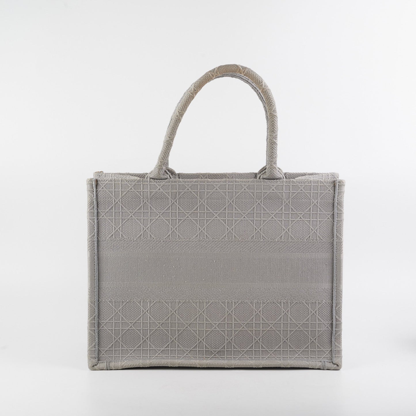 Dior Book Tote Cannage Grey Gray Medium Embroidered Tote Bag