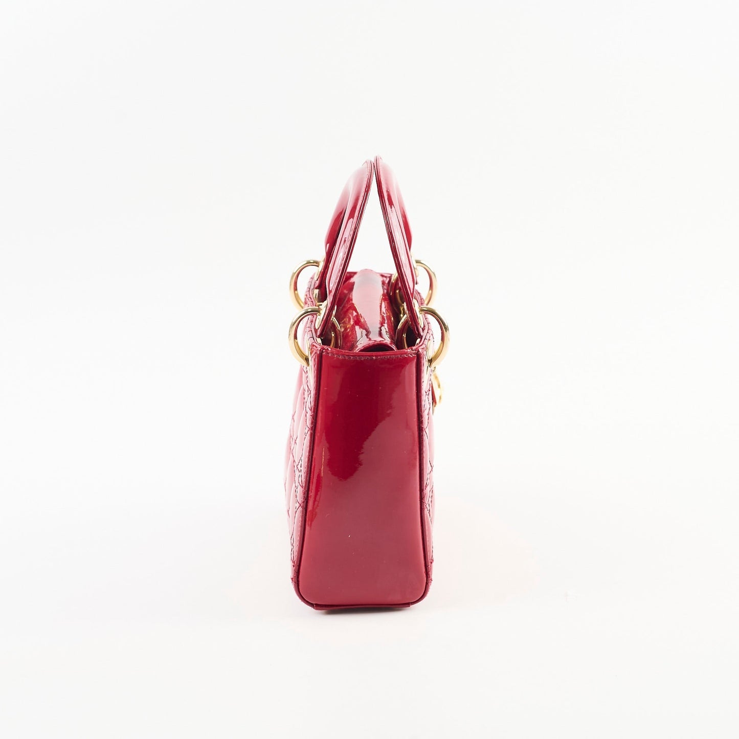 Dior Christian Lady Crossbody Patent Red Mini Crossbody Bag
