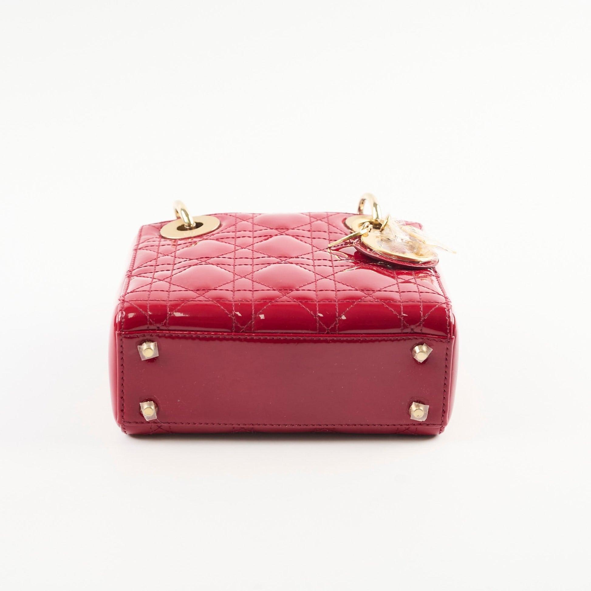Dior Christian Lady Crossbody Patent Red Mini Crossbody Bag
