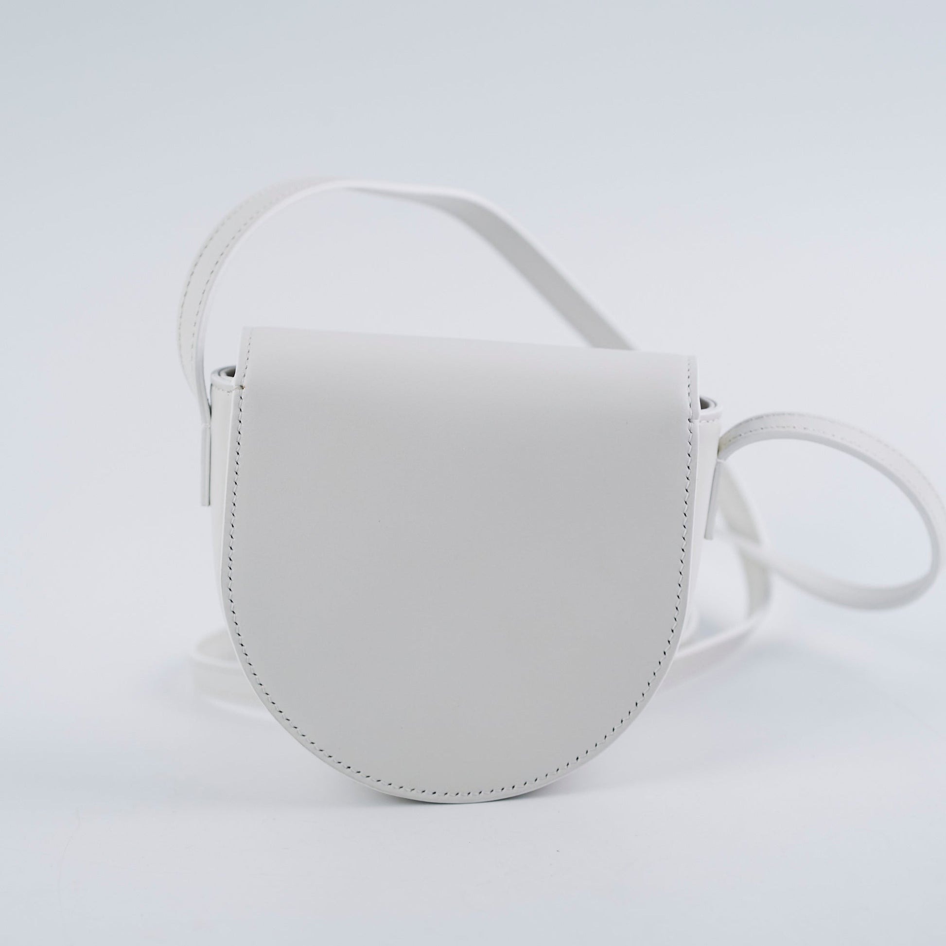 Luxury Cuir Triomphe Crossbody Bag White Mini