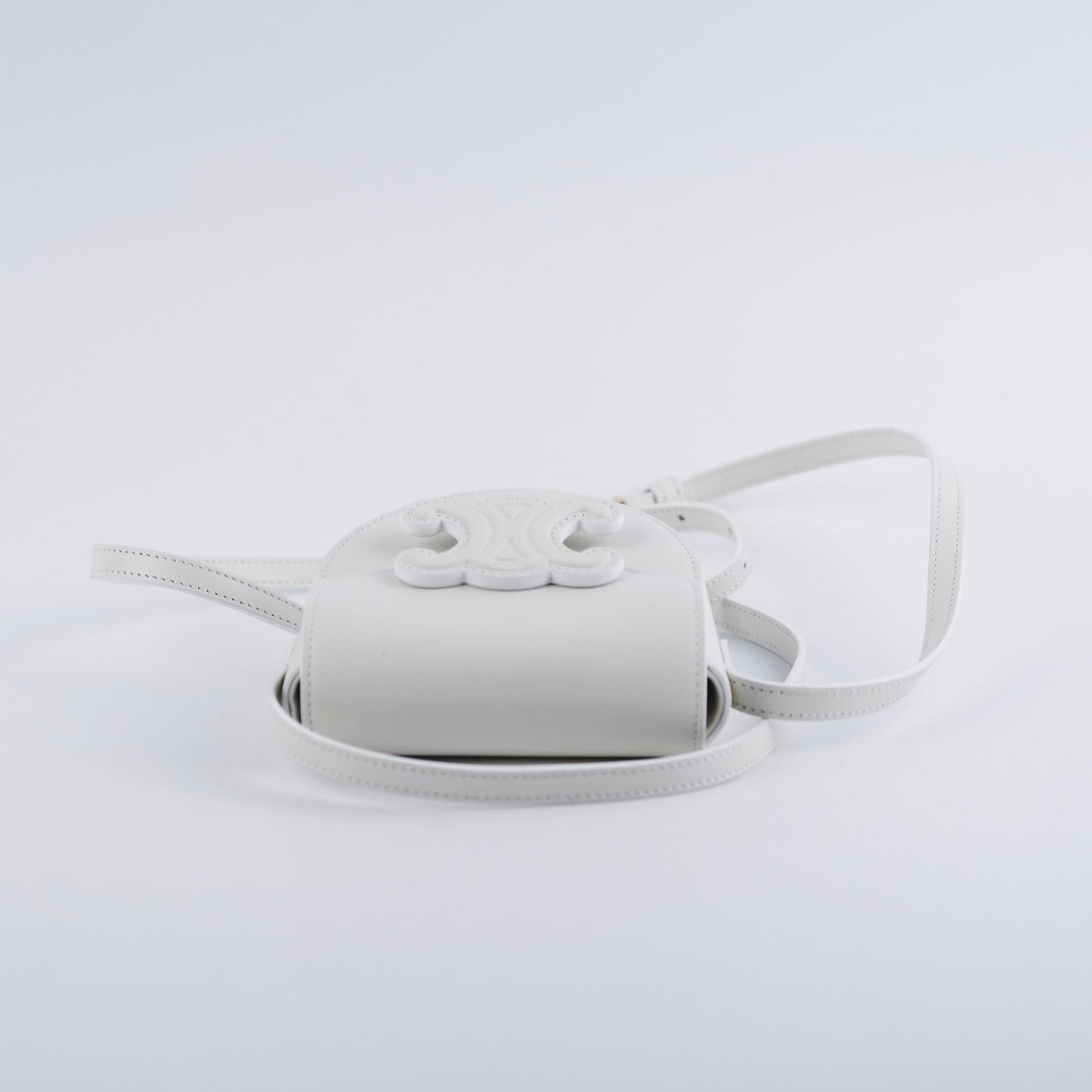 Luxury Cuir Triomphe Crossbody Bag White Mini