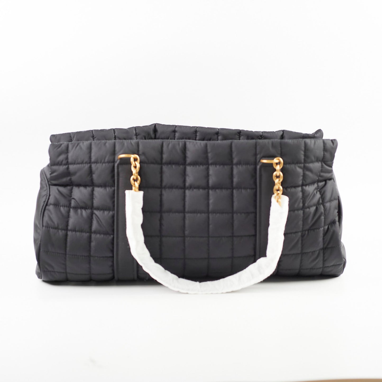 YSL Saint Laurent Gloria Tote Nylon Quilted Black Shoulder Bag