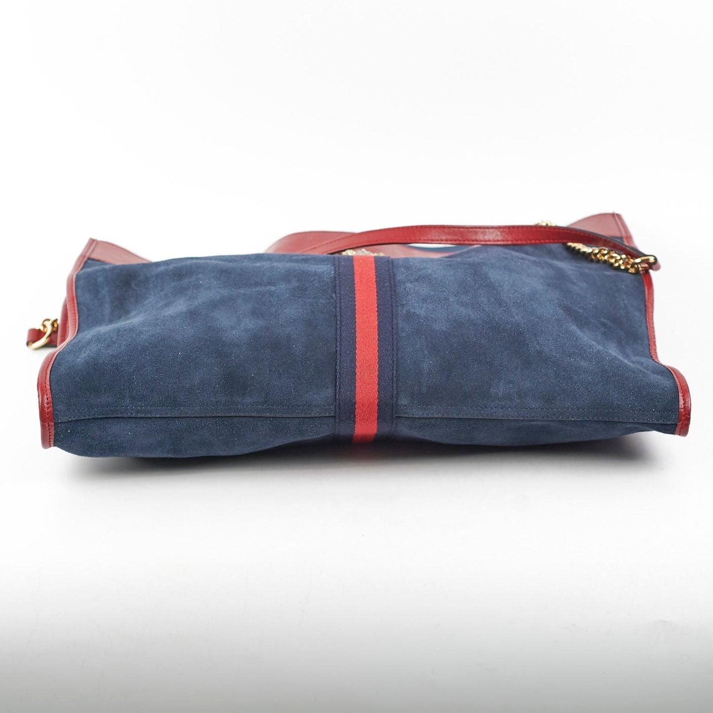 Gucci Rajah Navy Shoulder Tote Suede Shoulder Bag