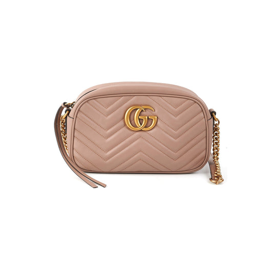Gucci Marmont Shoulder Bag Dusty Pink Small Crossbody Bag
