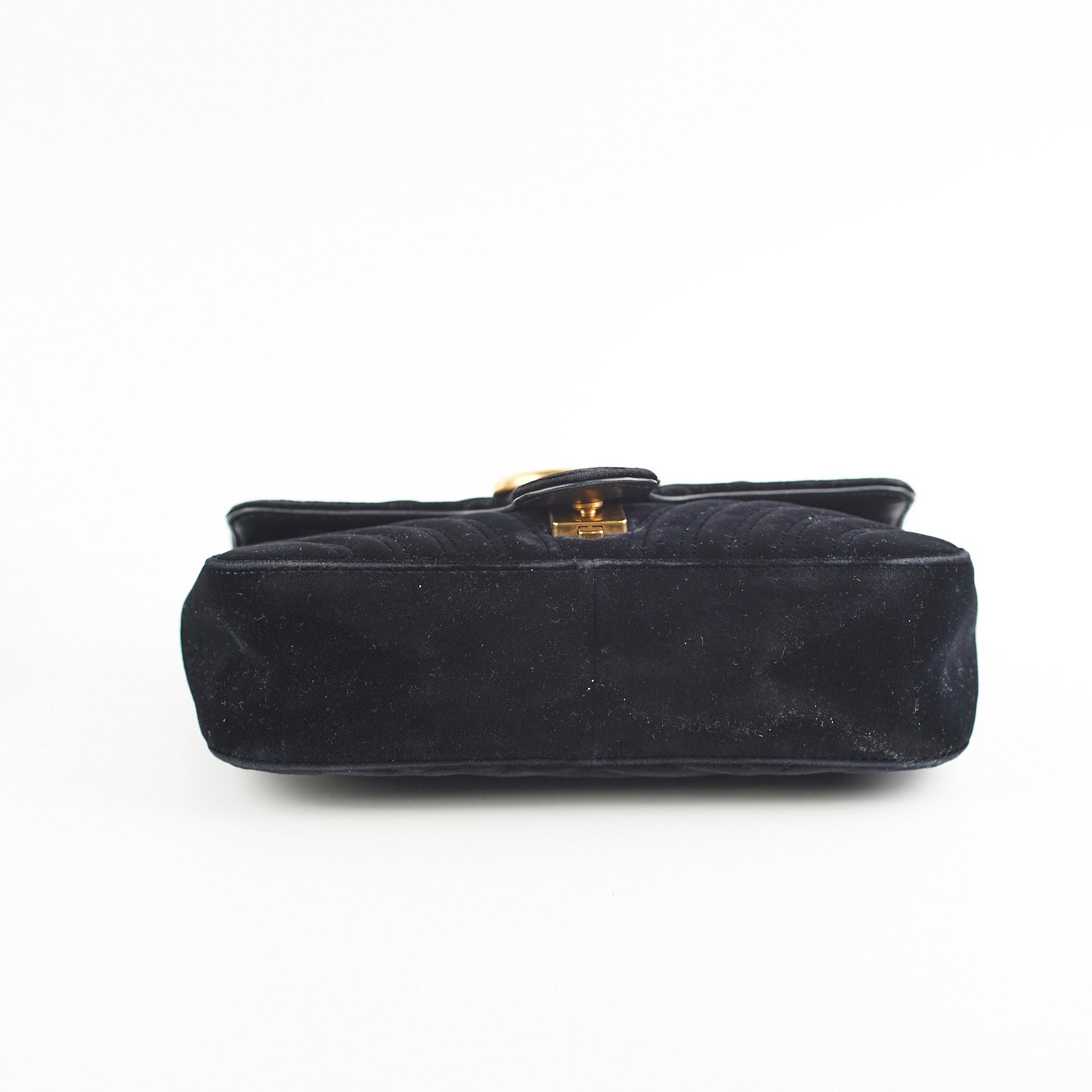 Gucci Marmont Shoulder Bag Suede Black Crossbody Bag