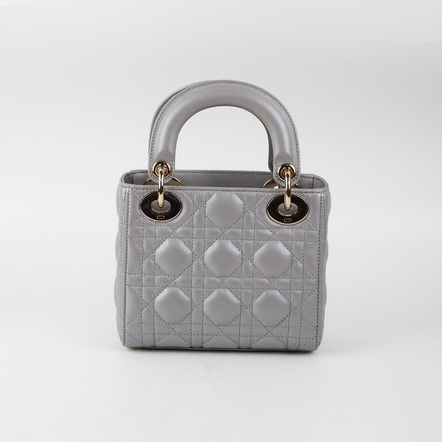 Dior Lady Grey Crossbody Bag Gray Mini