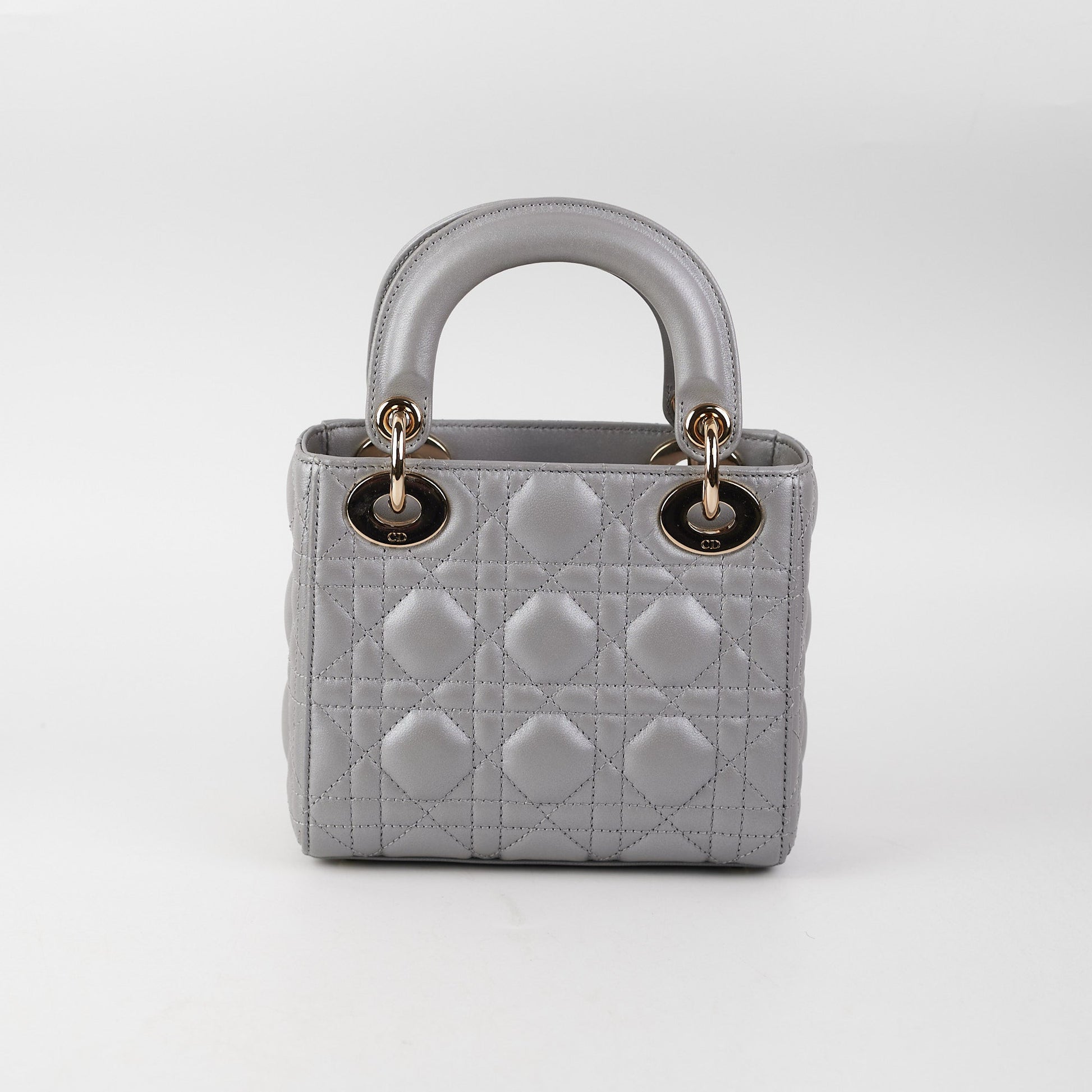 Dior Lady Grey Crossbody Bag Gray Mini