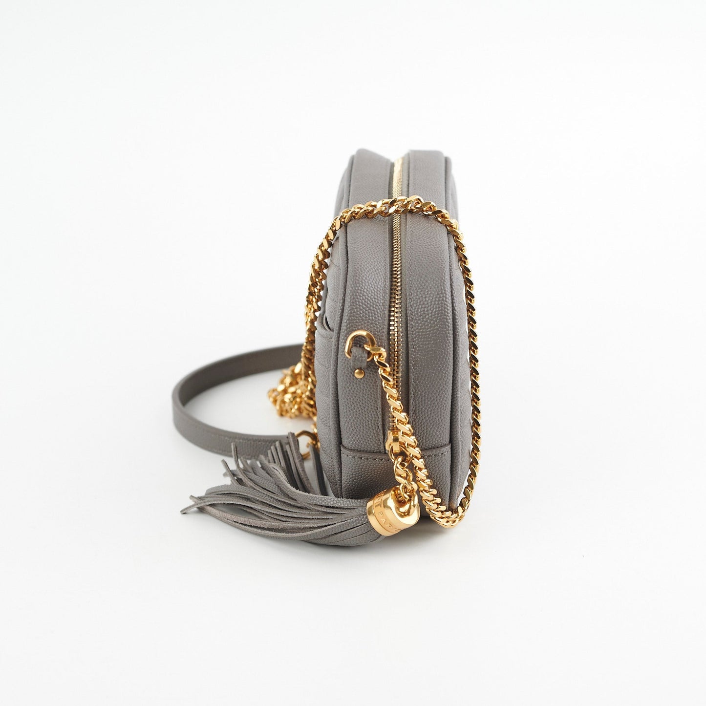 YSL Saint Laurent Lou Bag Grey Gray Mini Crossbody Bag