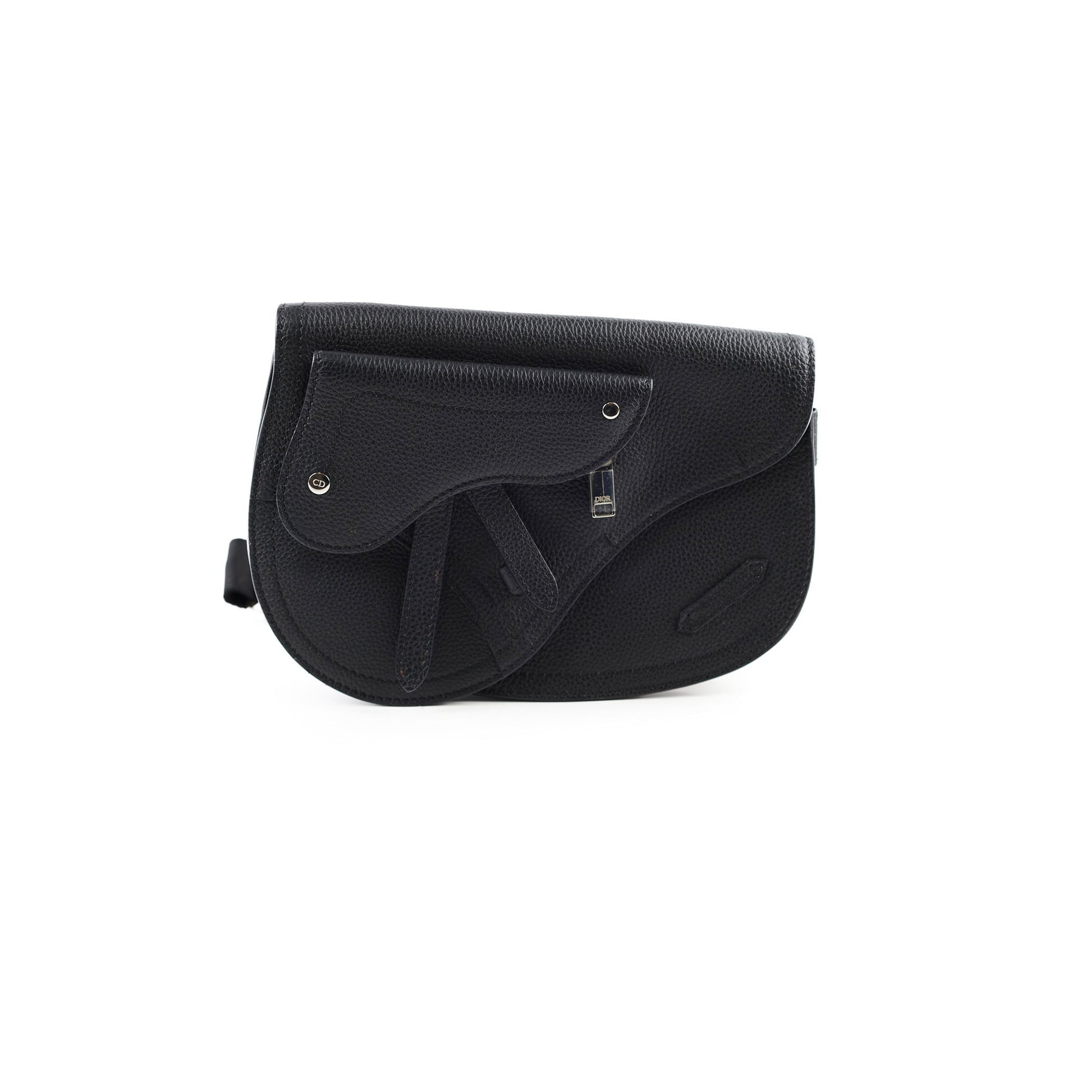 Dior Christian Men Saddle Crossbody Bag Black