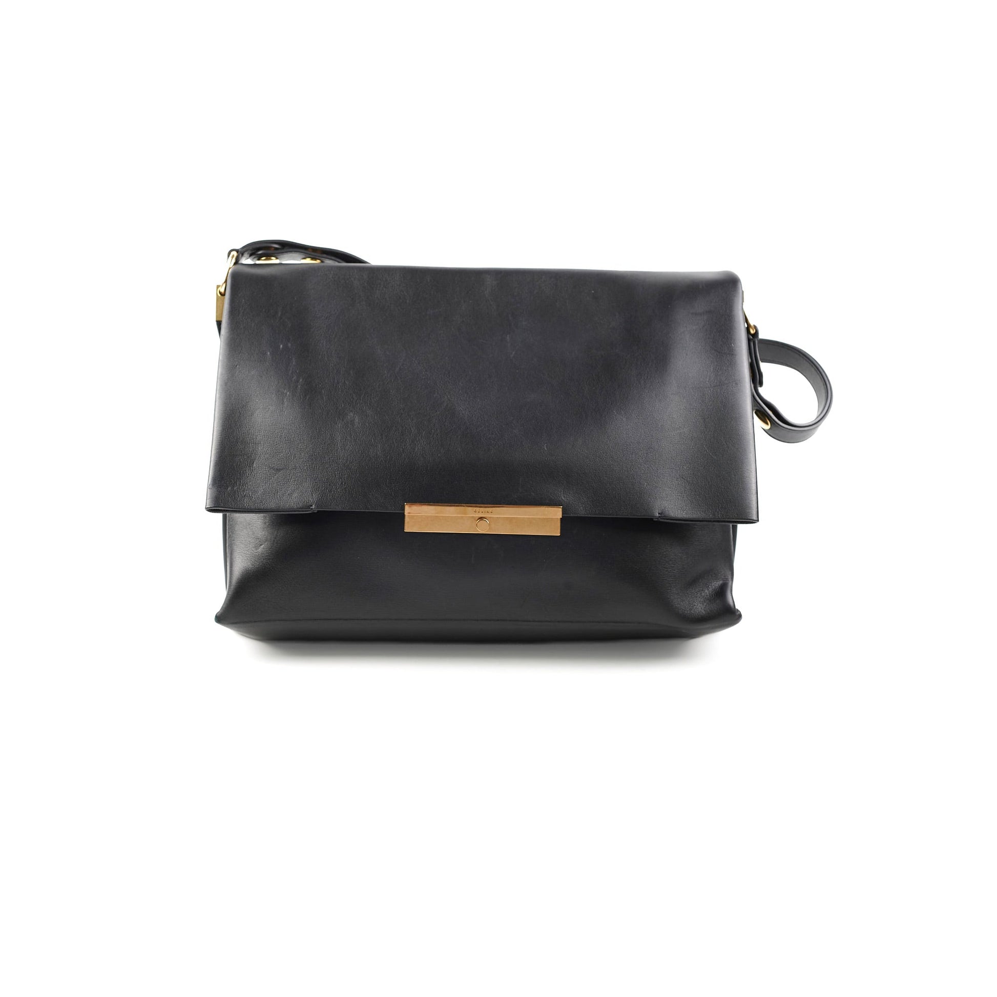 Luxury Blade Shoulder Bag Leather Black