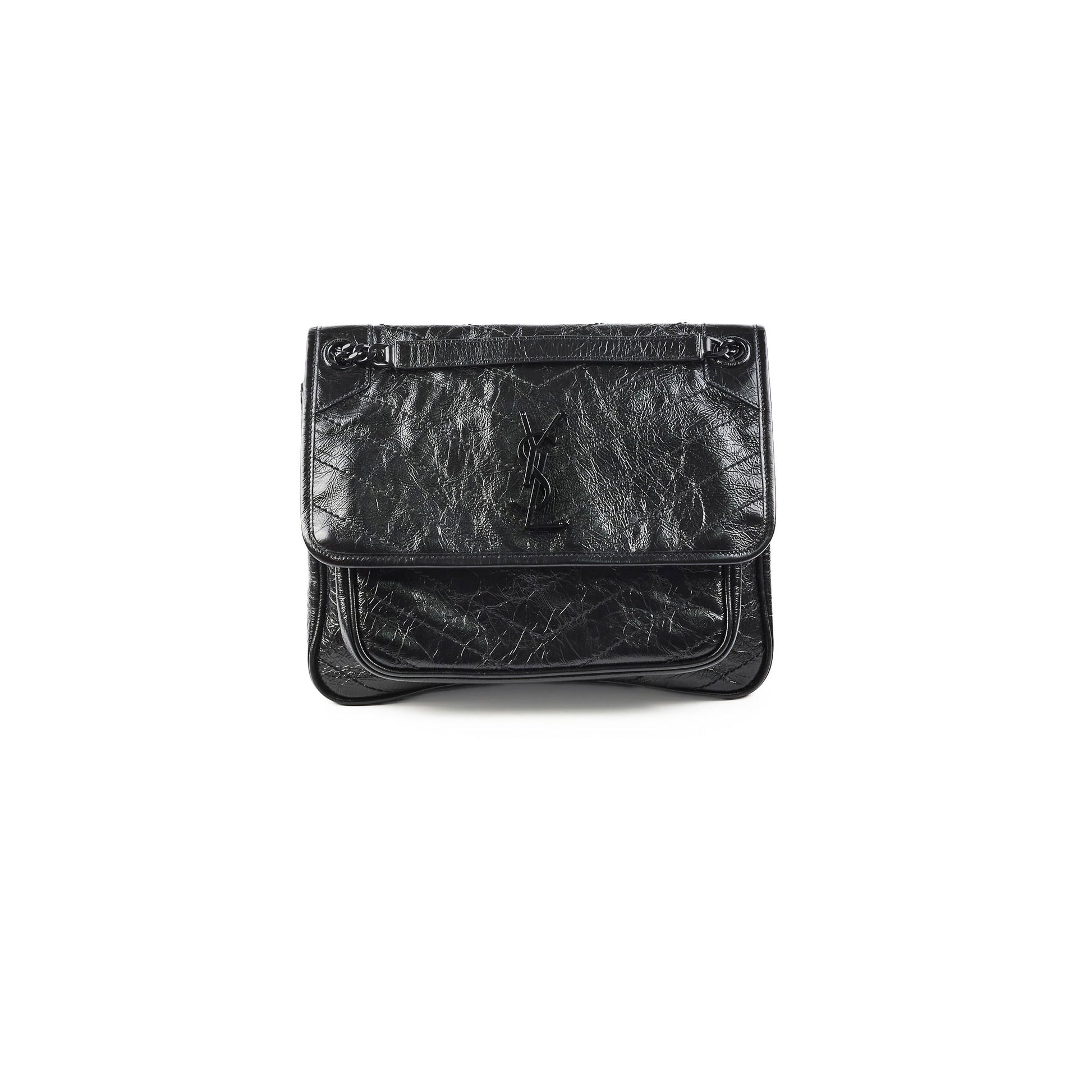 YSL Saint Laurent Niki Crossbody Bag Leather Black Medium