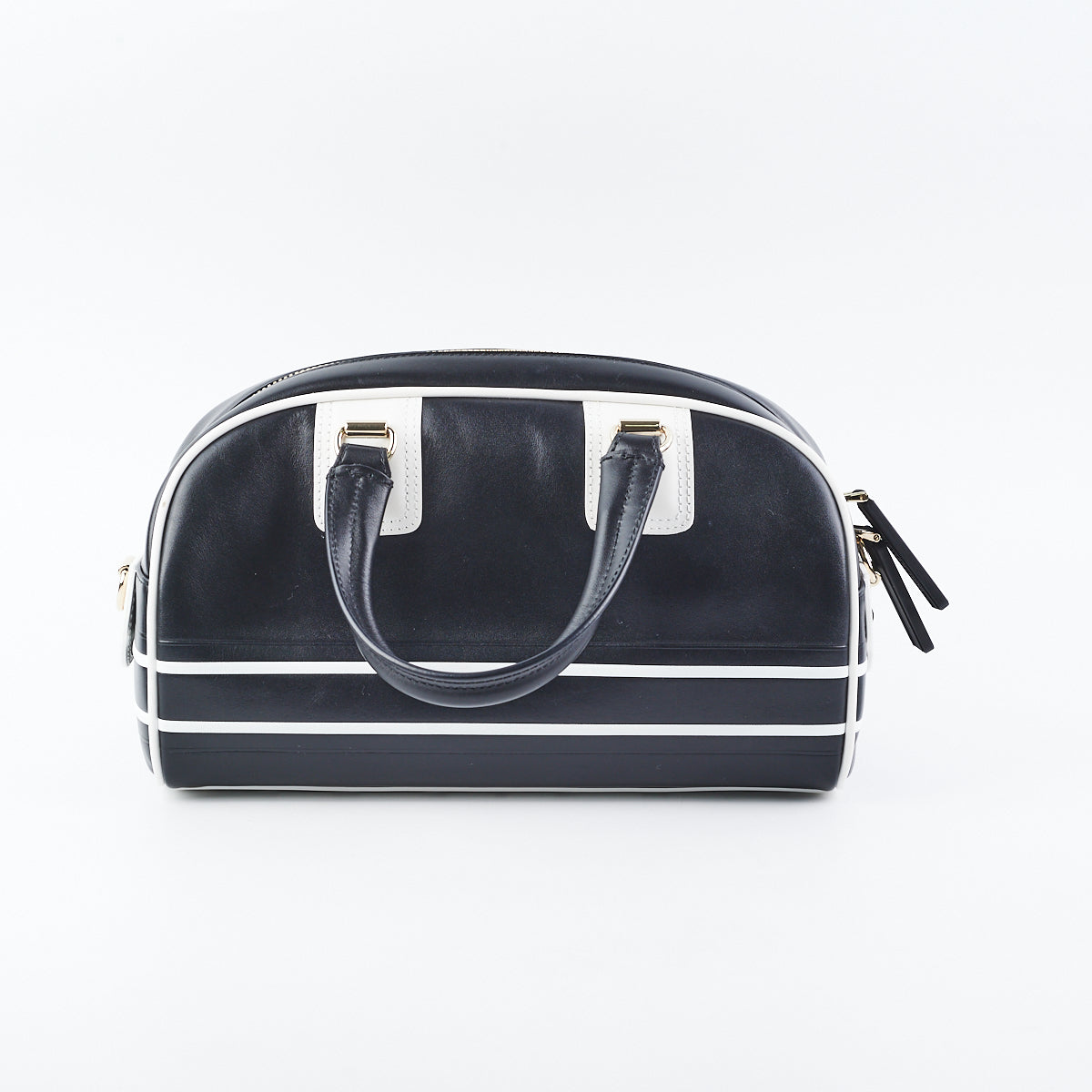 Dior Vibe Bowling Bag And Smooth Calfskin Black White Small Tote Bag