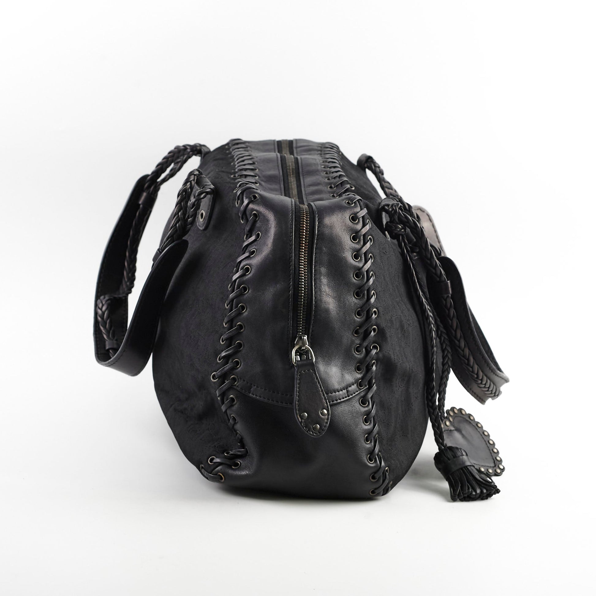 Dior Christian Oblique Tote Nylon Black Tote Bag