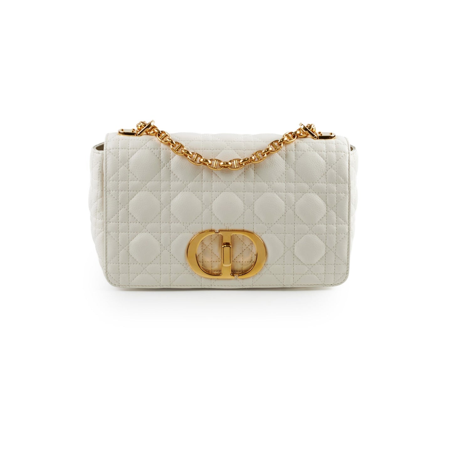 Dior Christian Caro Cannage Bag White Medium Shoulder Bag