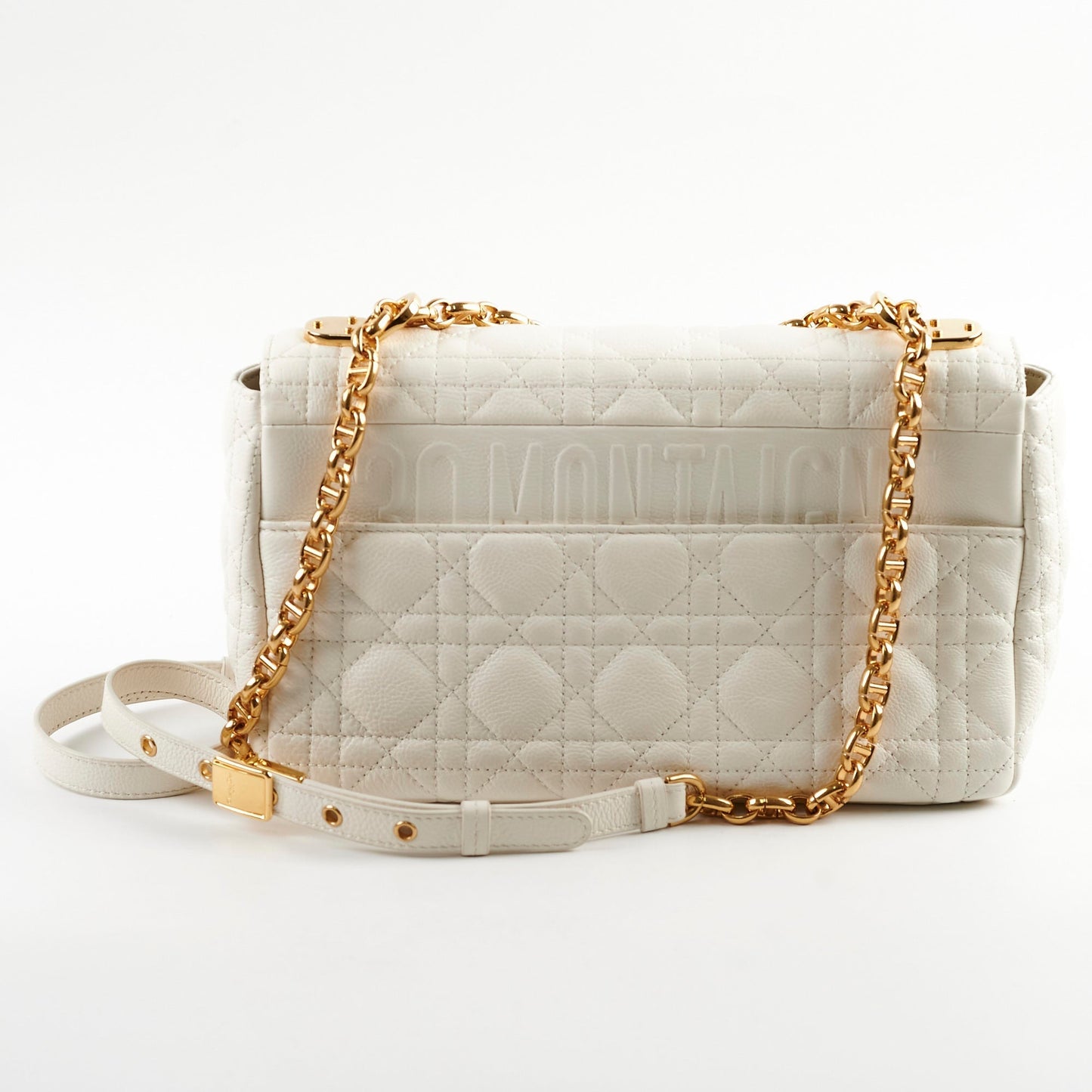 Dior Christian Caro Cannage Bag White Medium Shoulder Bag