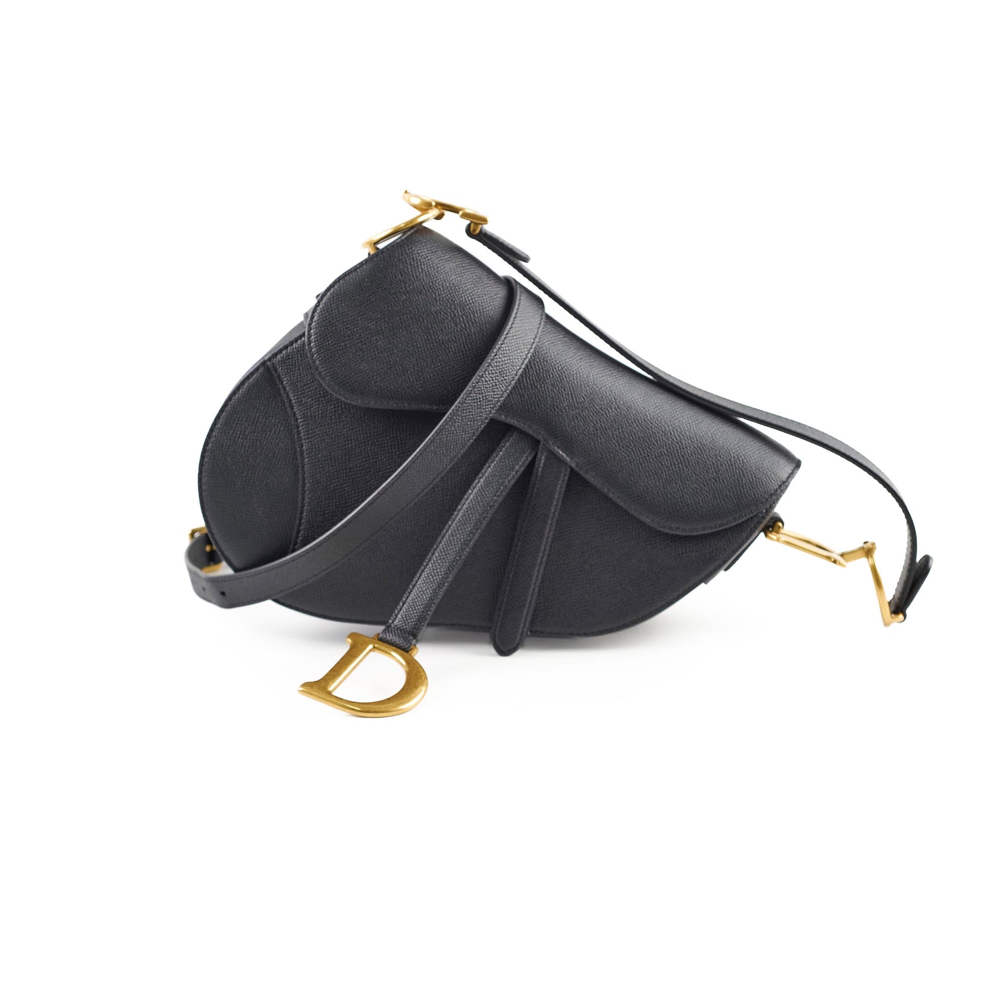 Dior Christian Saddle Crossbody Bag Black