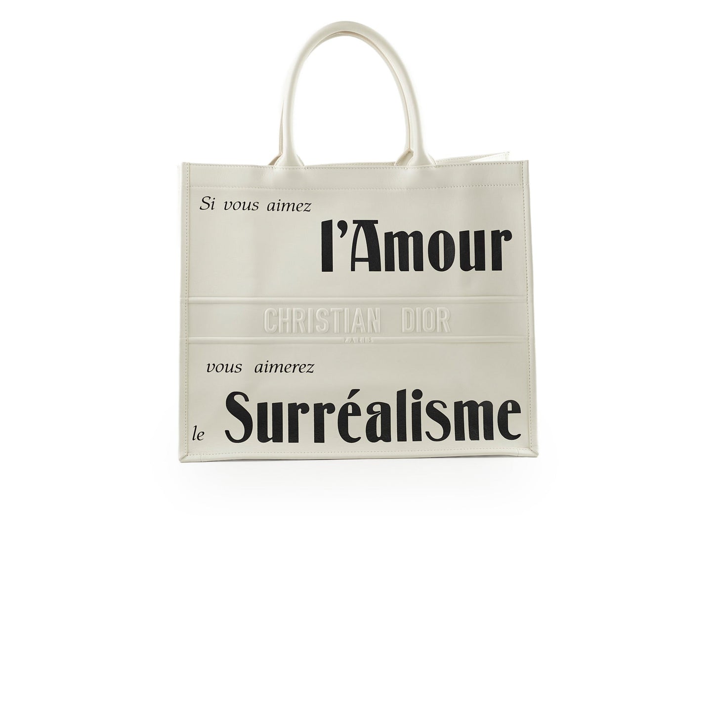 Dior Christian Book Tote White Large Tote Bag