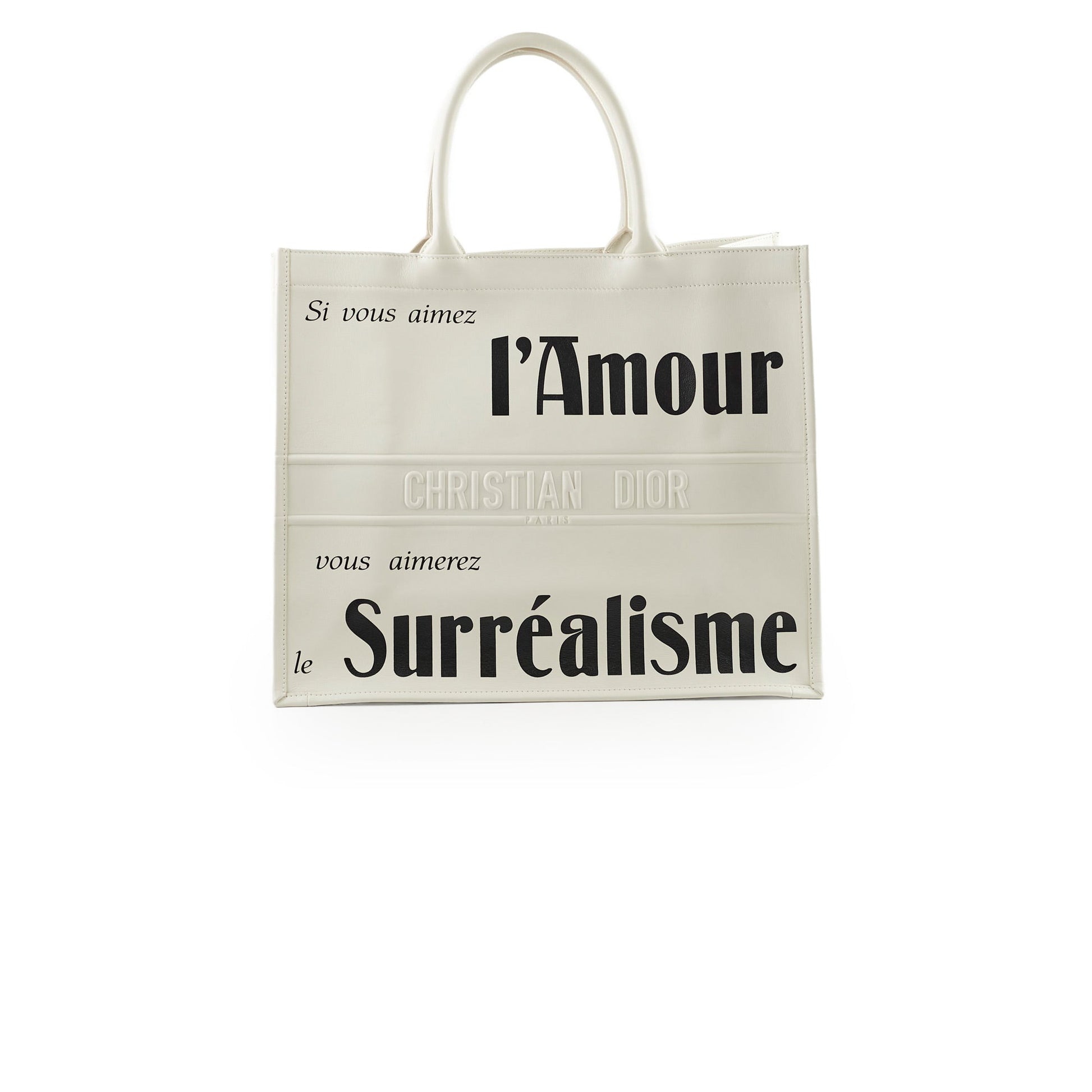 Dior Christian Book Tote White Large Tote Bag