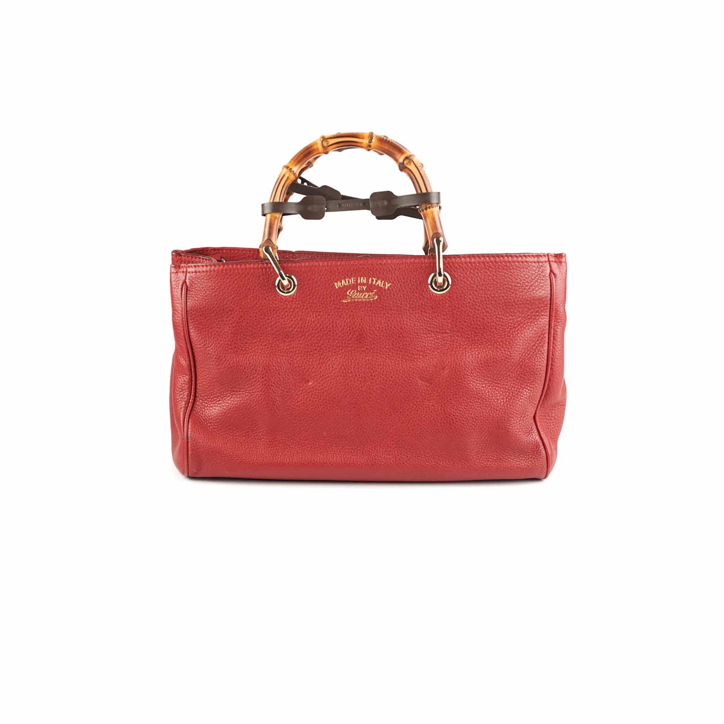 Gucci Bamboo Dark Bag Red Medium Travel Bag