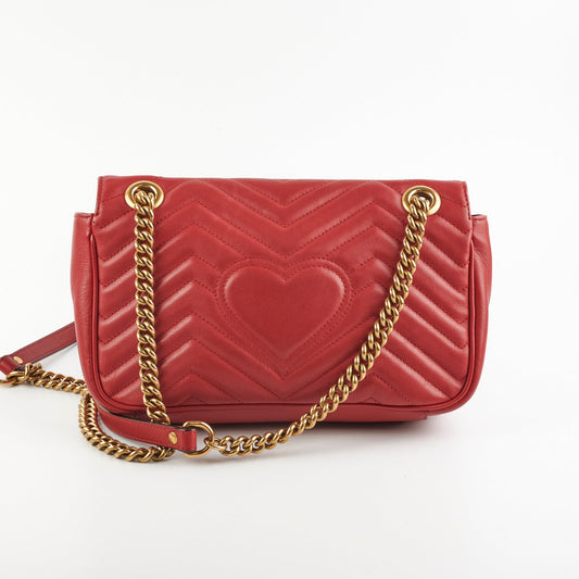 Gucci Marmont Shoulder Bag Red Small Crossbody Bag