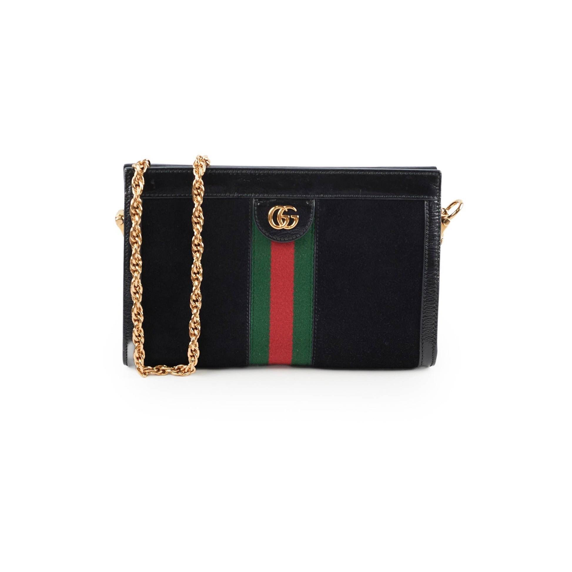 Gucci Ophidia Shoulder Bag Patent Black Small Crossbody Bag