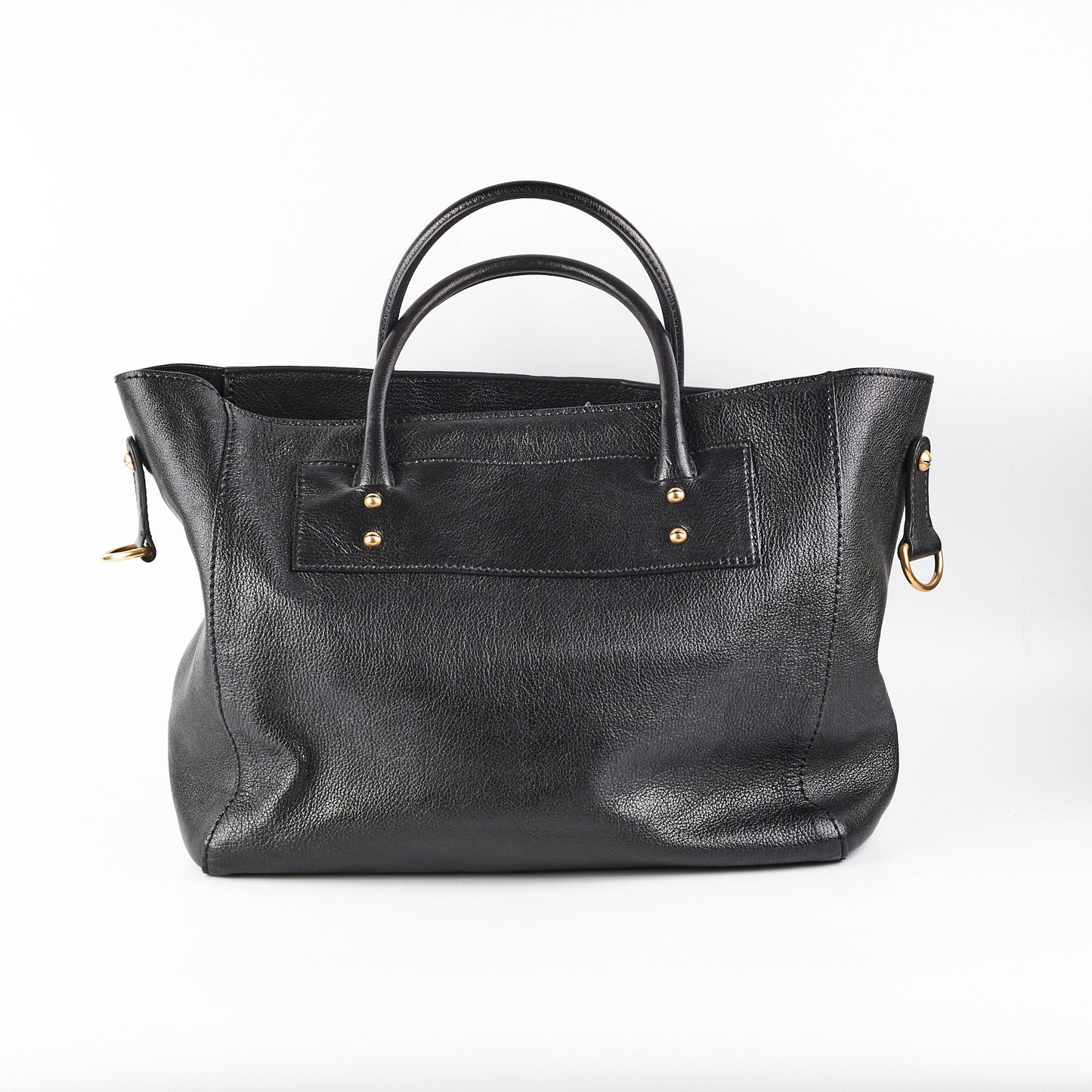Dior Christian angeles Studded Tote Leather Black Tote Bag
