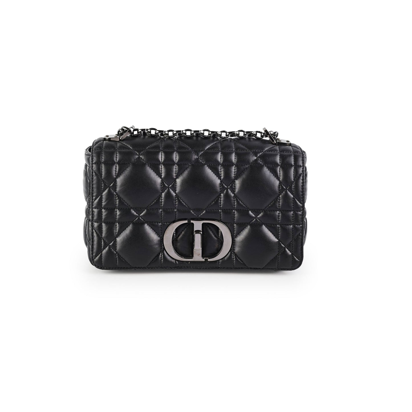 Dior Christian Macrocannage Caro Crossbody Bag Black Medium