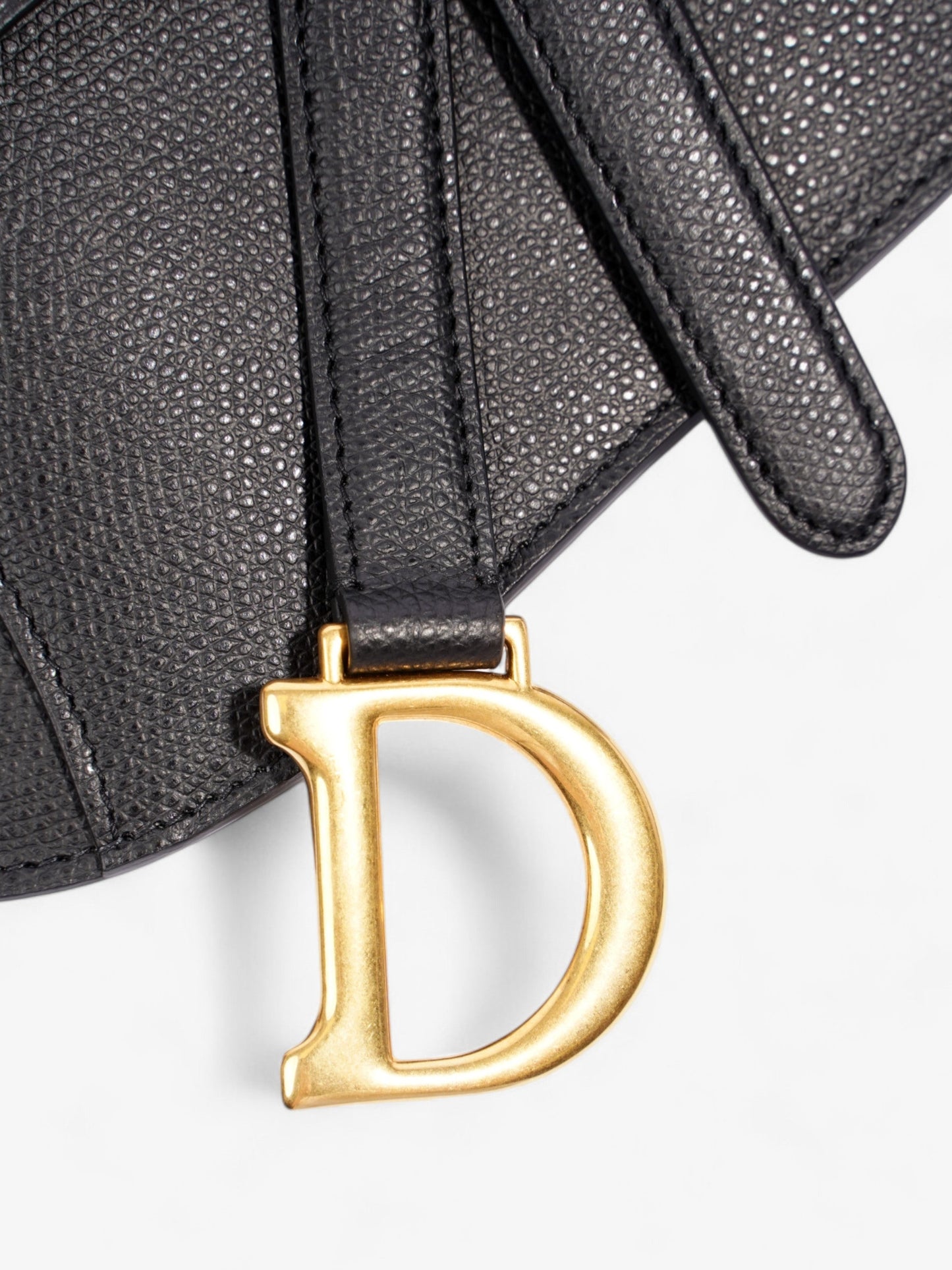 Dior Christian Saddle Belt Bag Leather Black