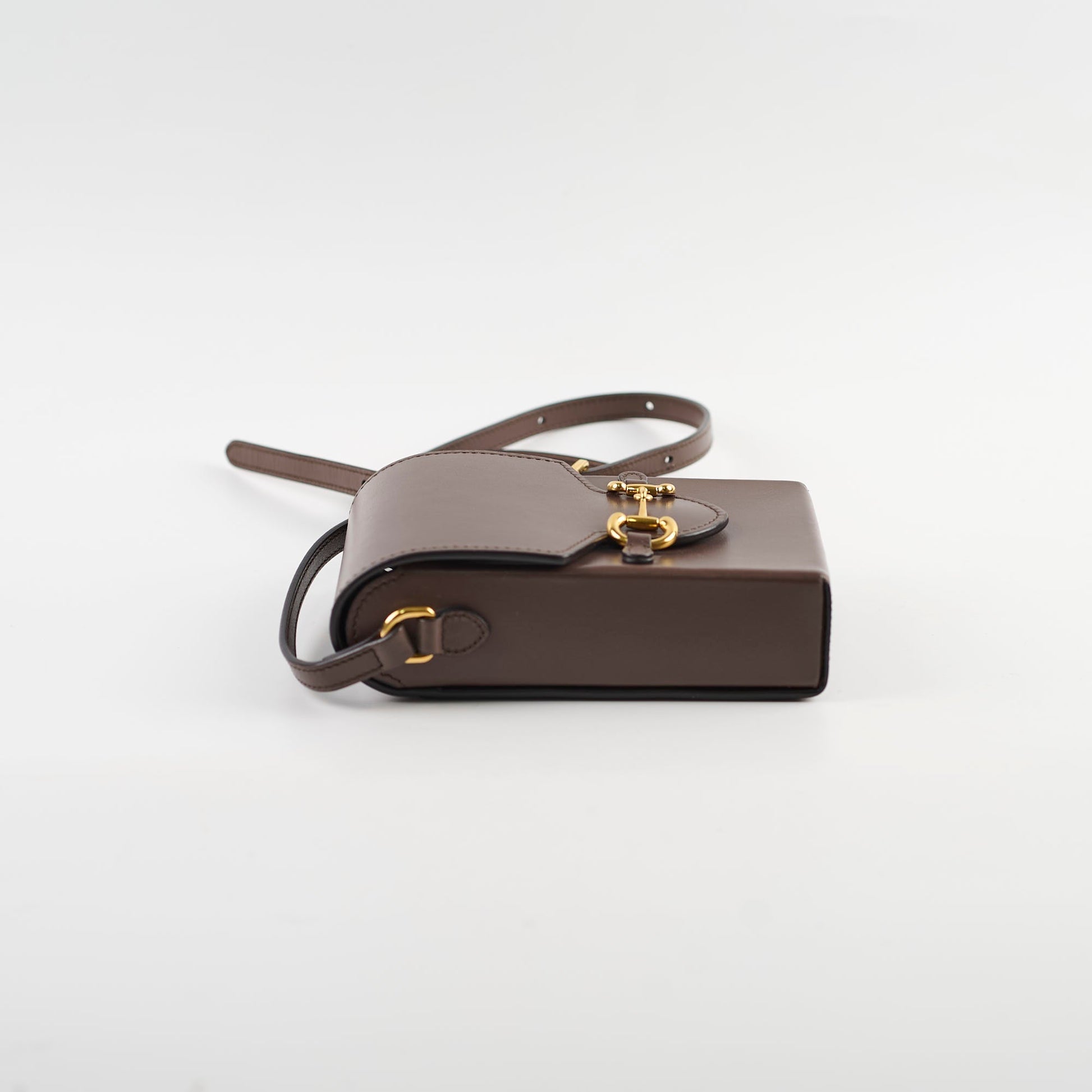 Gucci Horsebit Dark Crossbody Bag Brown Mini