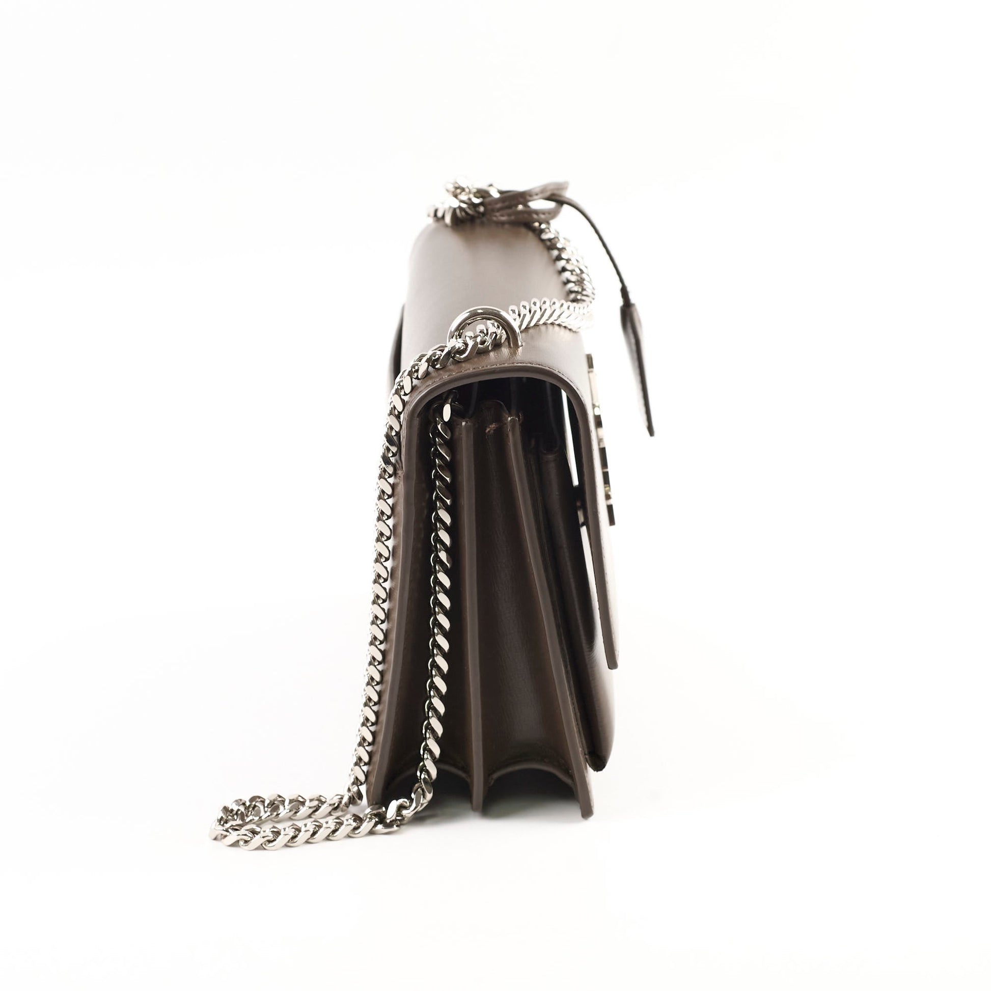 YSL Saint Laurent Sunset Shoulder Bag Brown Small
