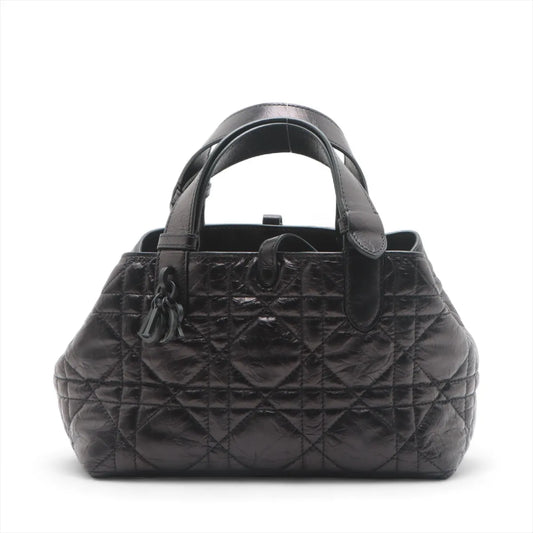 Dior Handbag Christian Macrocannage Toujours Bag Leather Black Small