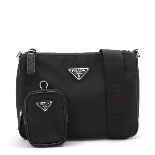 Prada Handbag Re- and Shoulder Bag 2 Leather Nylon Saffiano