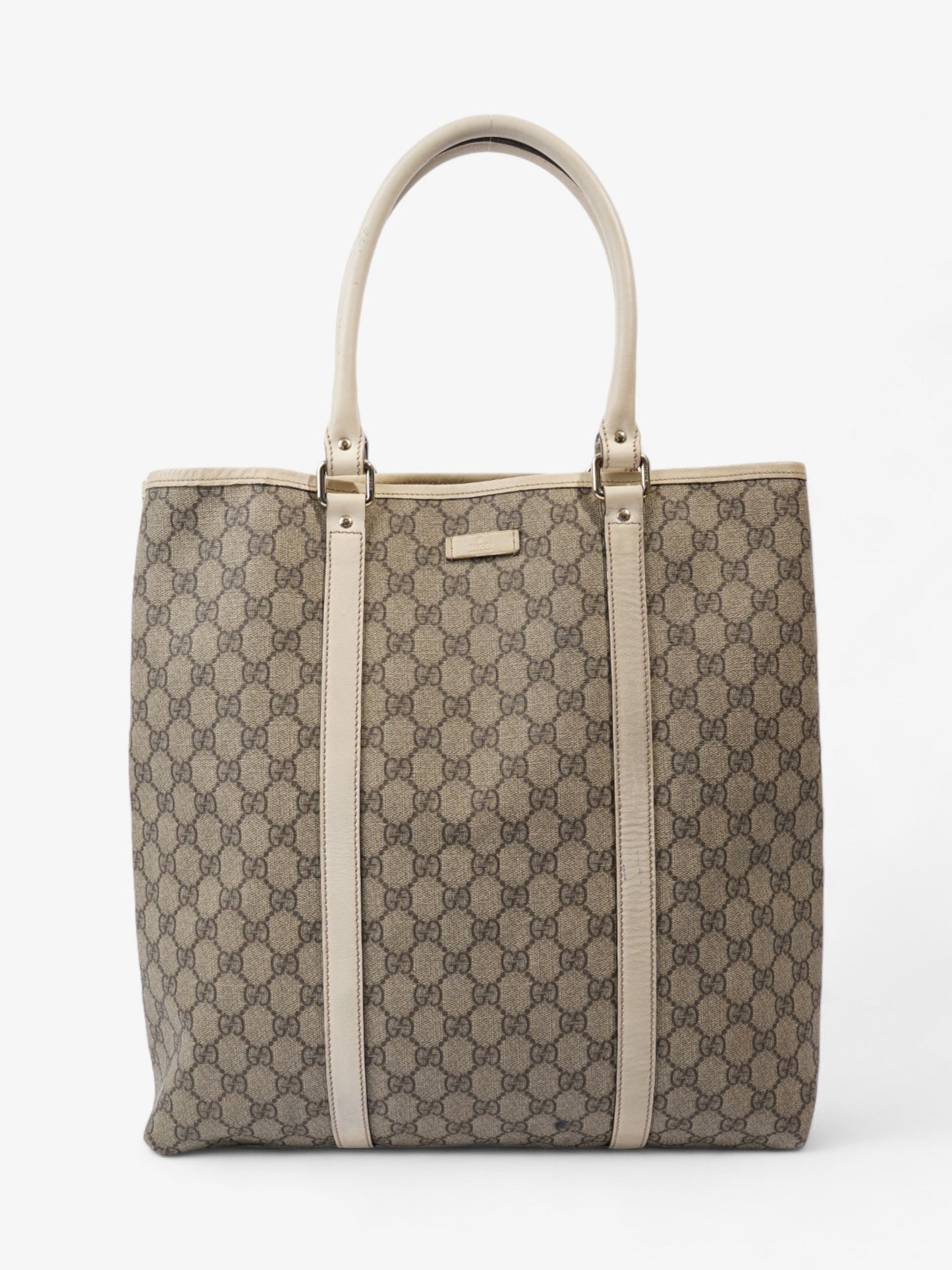 Gucci Supreme Tote And Ebony Supreme Coated Canvas Beige Shoulder Bag