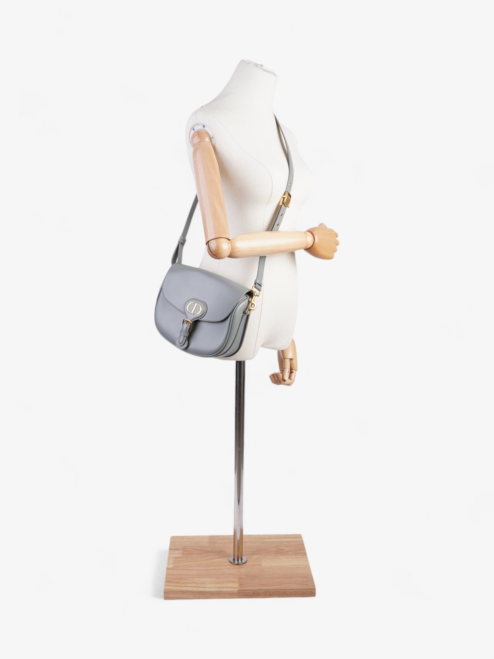 Dior Christian Bobby Grey Calfskin Crossbody Bag Leather Gray Medium
