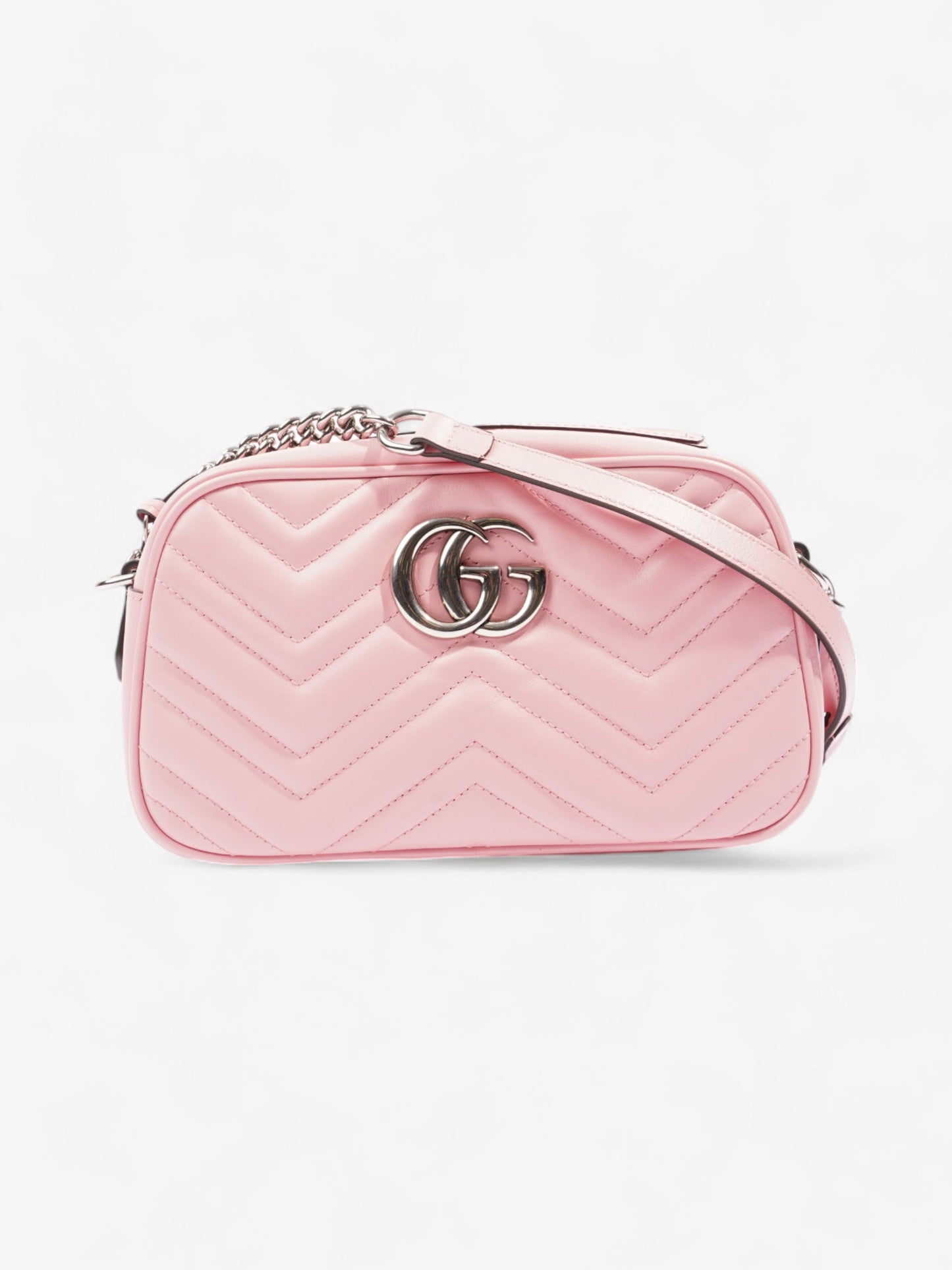 Gucci Marmont Bubblegum Small Crossbody Bag Leather Matelasse