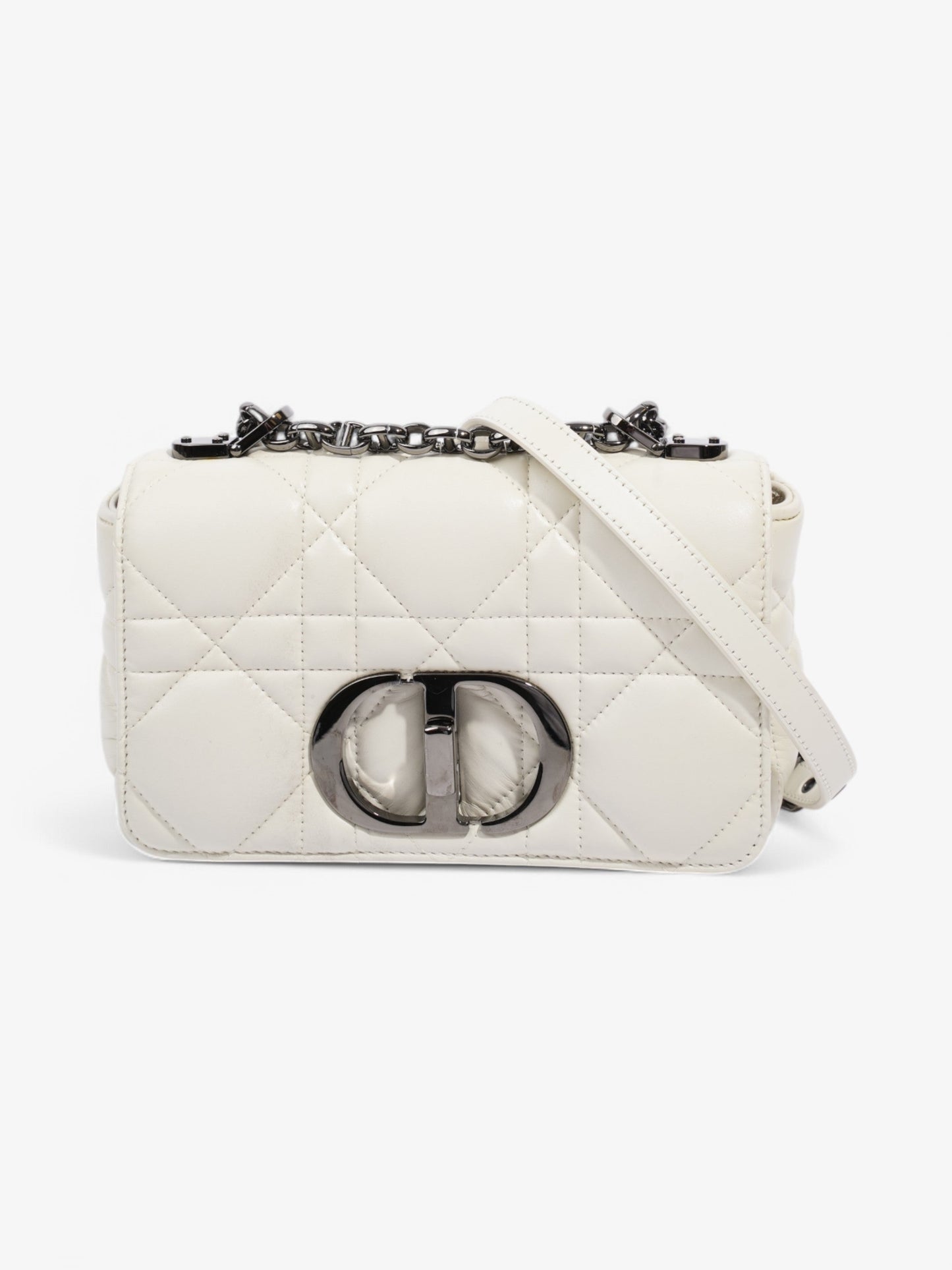Dior Christian Caro Latte Calfskin Crossbody Bag Leather Small