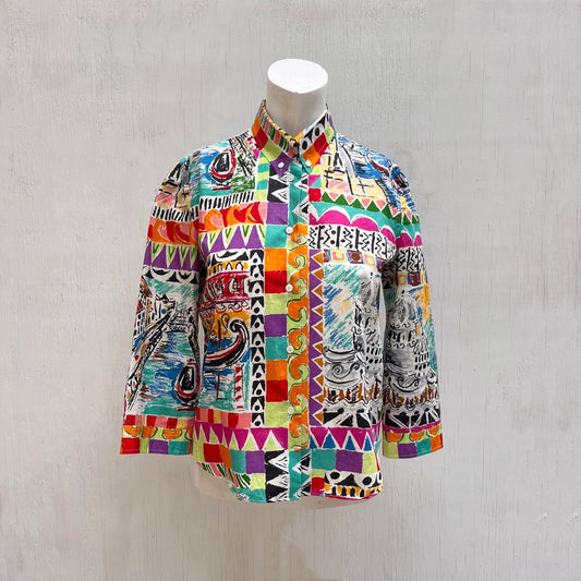 Prada Handbag Postcard Print Shirt Spring