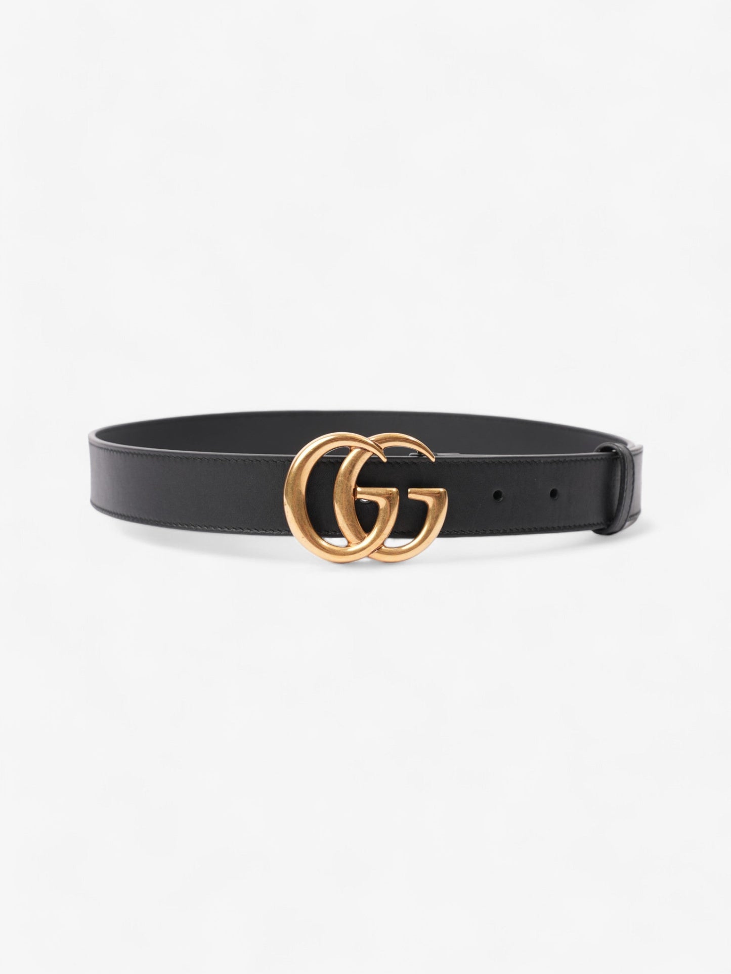 Gucci Marmont Belt Handbag Leather Black Accessory 75Cm 31