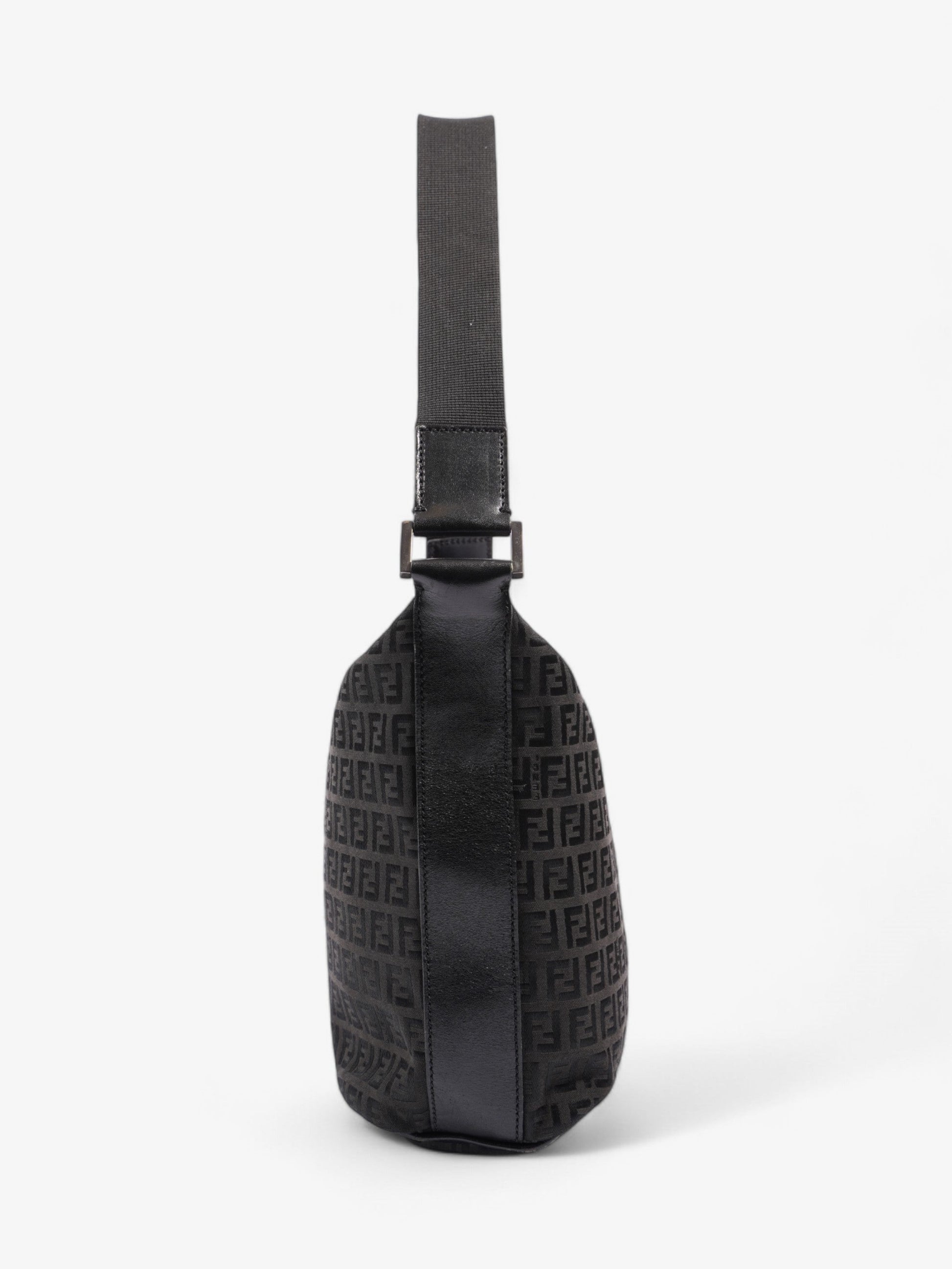 Fendi Zucchino Shoulder Bag Canvas Black