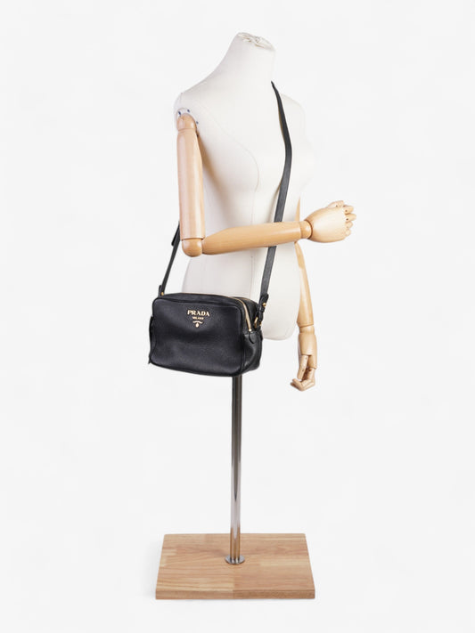 Prada Camera Bag Leather Saffiano Black Crossbody Bag Black Saffiano Leather