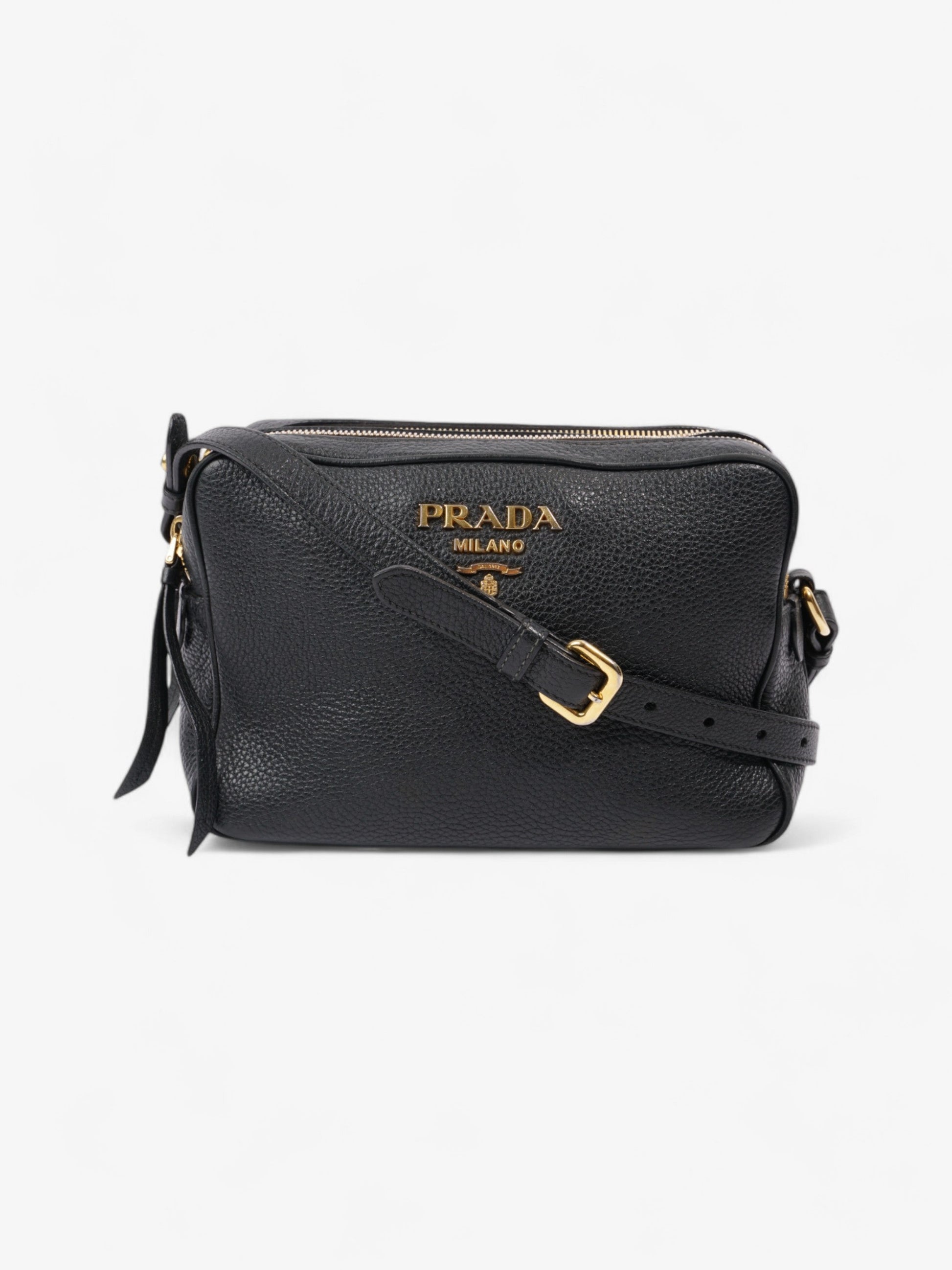 Prada Camera Bag Leather Saffiano Black Crossbody Bag Black Saffiano Leather