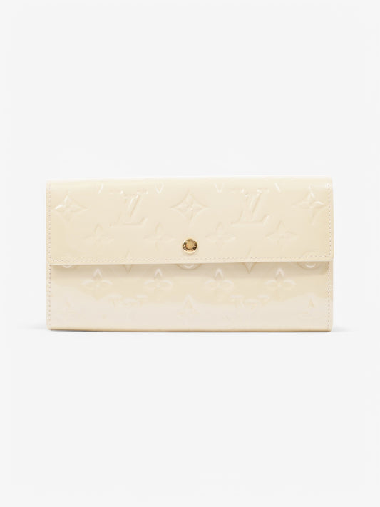 Louis Vuitton Sarah Cream Leather Vernis Wallet Case
