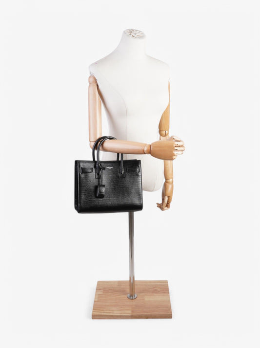 YSL Saint Laurent Sac De Jour Crocodile Handbag Leather Black Small Travel Bag