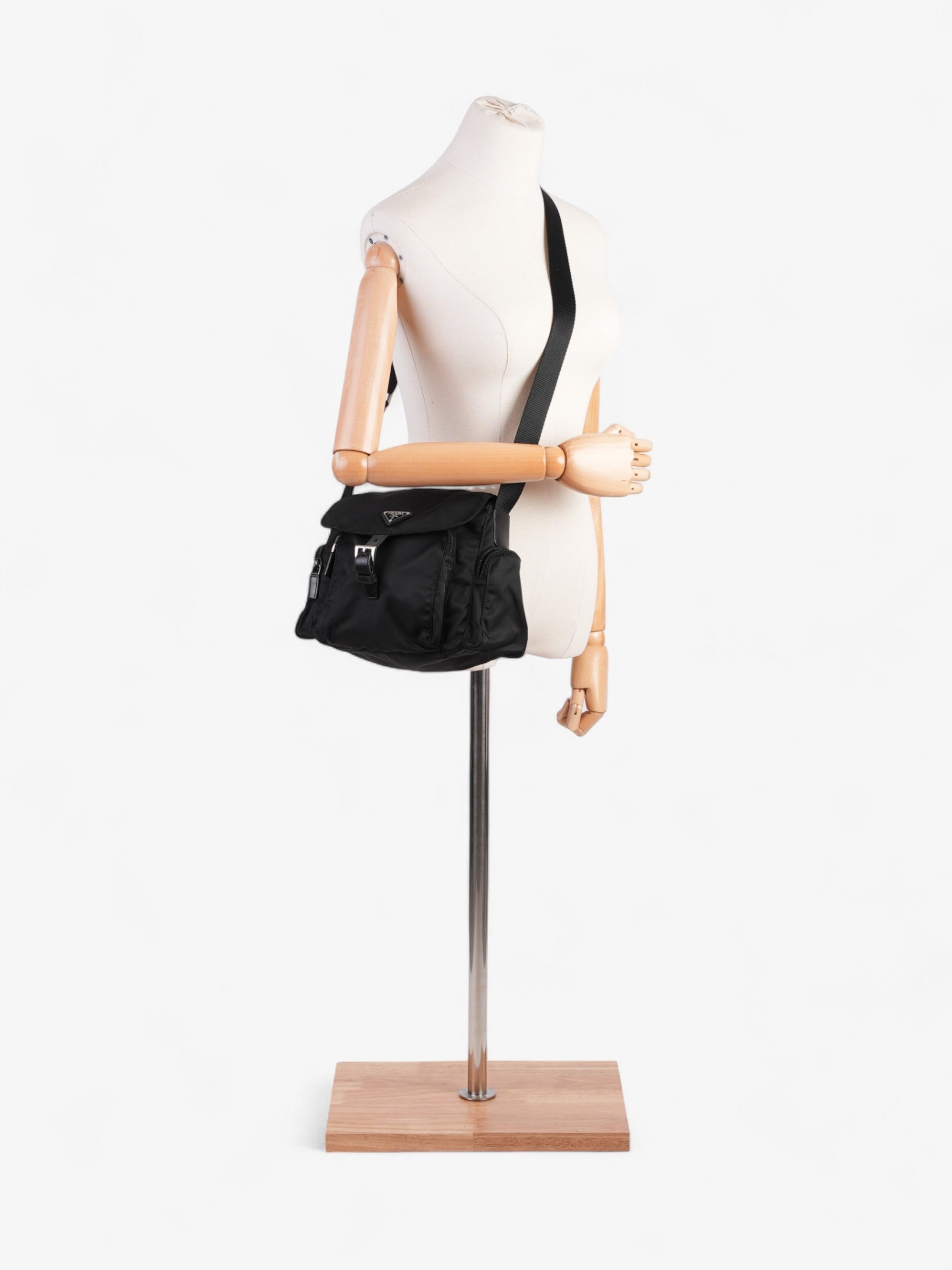 Prada Tessuto Crossbody Re Nylon Black Crossbody Bag