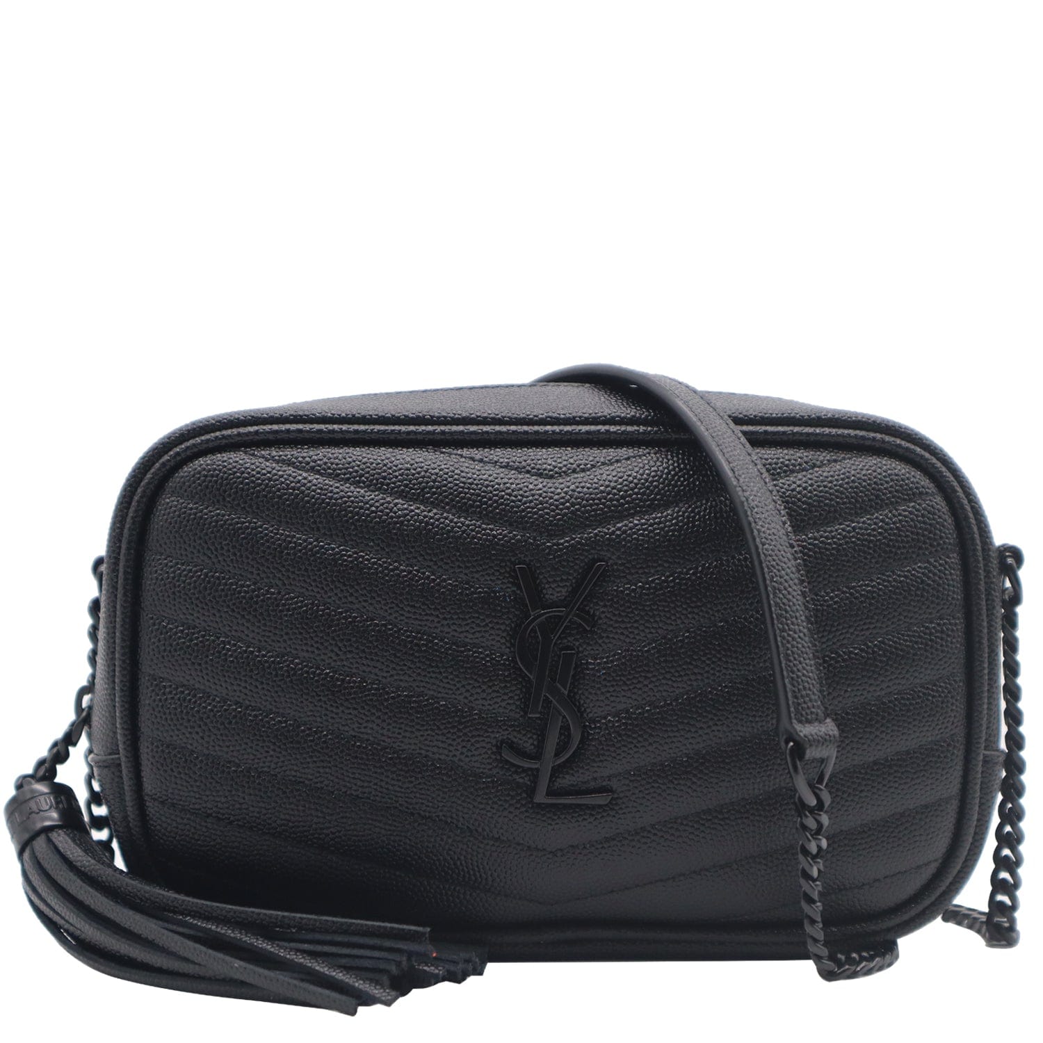 YSL Saint Laurent Saint Lou Camera Crossbody Bag Leather Black Bag Black