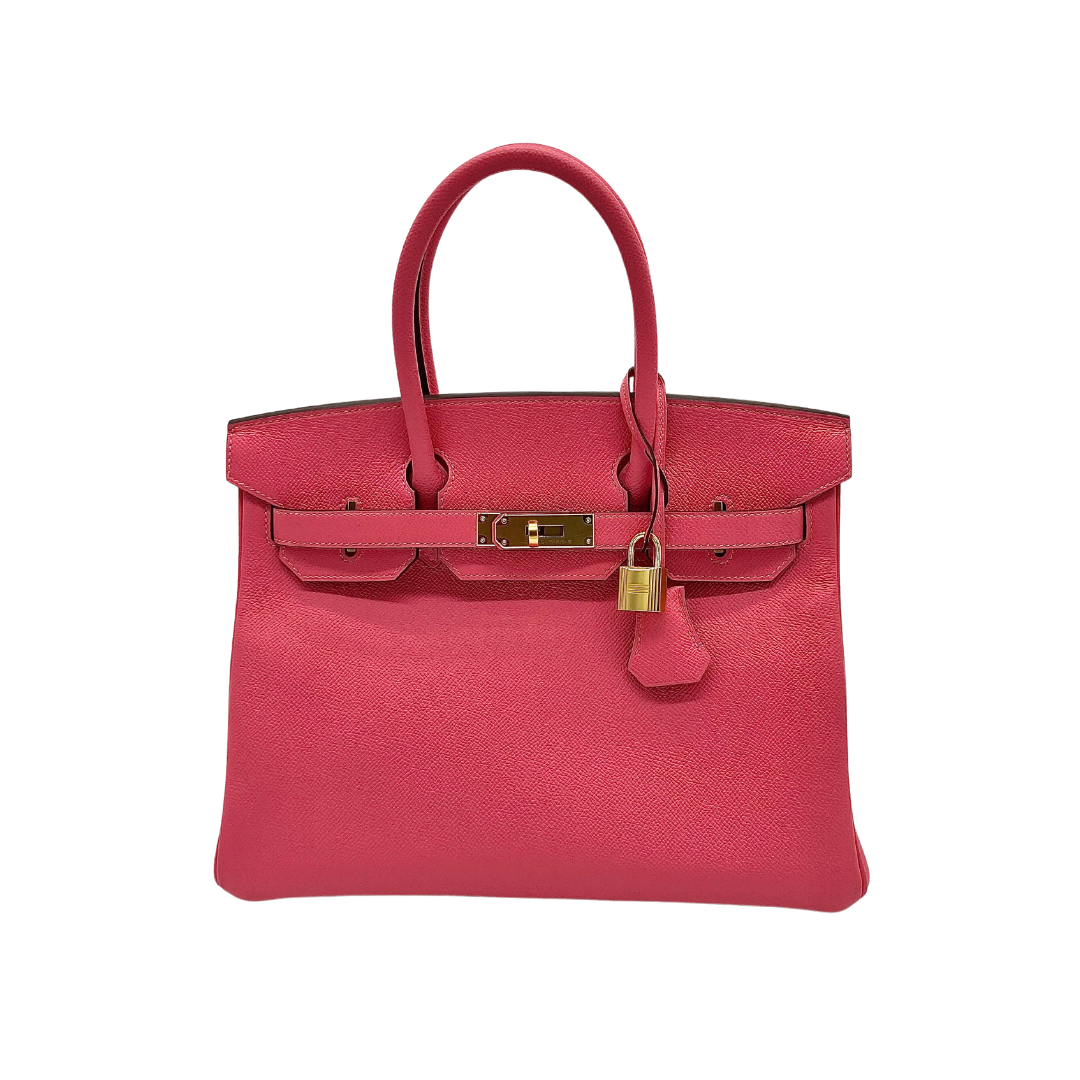 Gucci Hermes Birkin Epsom Rose Azalee Hardware Handbag Gold Travel Bag
