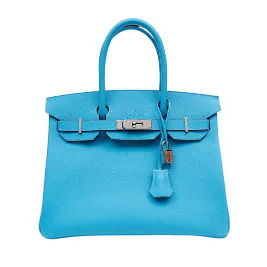 Hermes Cotton Candy Epsom W Palladium Hardware Handbag Blue Travel Bag