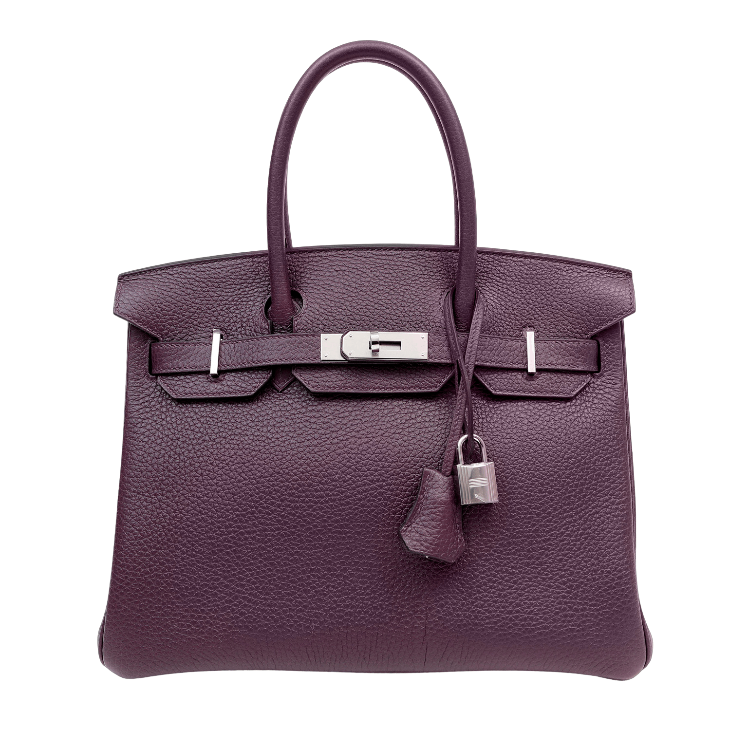 Hermes Cassis Togo Birkin W Palladium Hardware Handbag Travel Bag