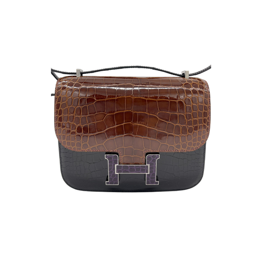 Gucci Hermes Constance Iii Marquetry Al Noir Miel Cassic Mini Travel Bag